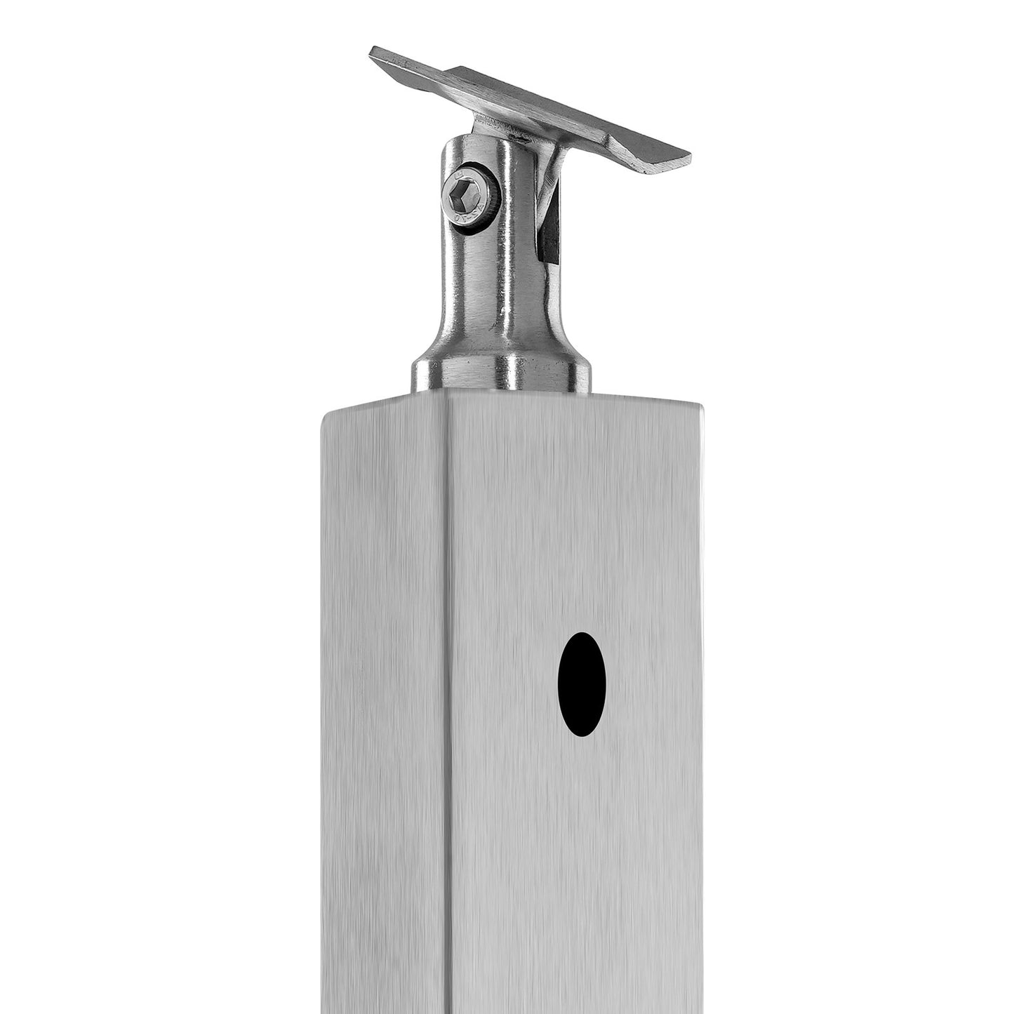 Geländerpfosten aus Edelstahl, 36 x 1 x 2 Zoll, ebene Treppenpfosten, 1 Stück, vorgebohrte Pfosten mit Montagehalterung, silberfarben, 1JZLGZXYS914I4BDB001V0