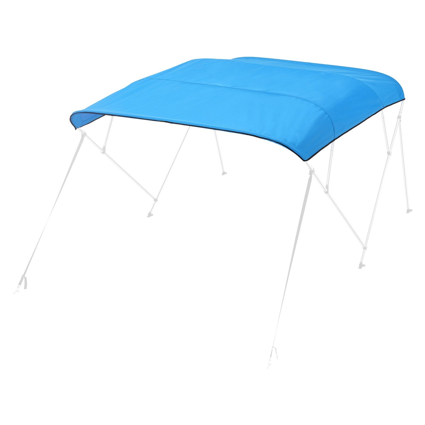 4 Bow Boat Bimini Tops, 600D Polyester Canopy, Waterproof & Sun Protection Boat Awning Canopy with Storage Bag, Bimini Top Replacement, 96"Lx(91"-96")W, Pacific Blue (Support Frame Not Included)