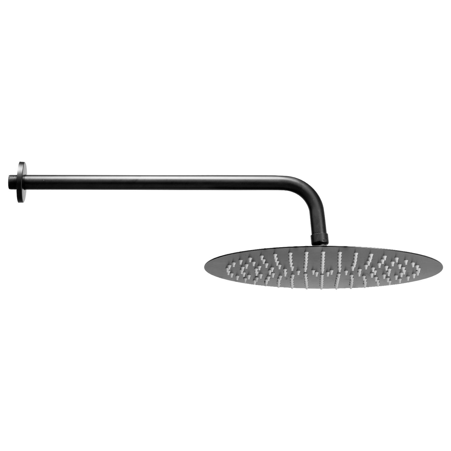 Shower Faucet Set, Rainfall Bathroom Shower System with 12-Inch (30.5cm) Round Rain Shower Head and Handheld Spray, Wall Mounted Bath Fixtures with Brass Valve and Trim Kit, Matte Black