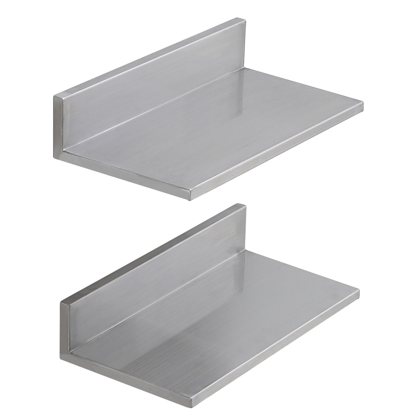 21.8 x 40.6 cm Stainless Steel Shelf, Wall Mounted Floating Shelving with Backsplash, 20 kg Load Capacity Commercial Shelves, Heavy Duty Storage Rack for Restaurant, Kitchen, Bar, Home, and Hotel