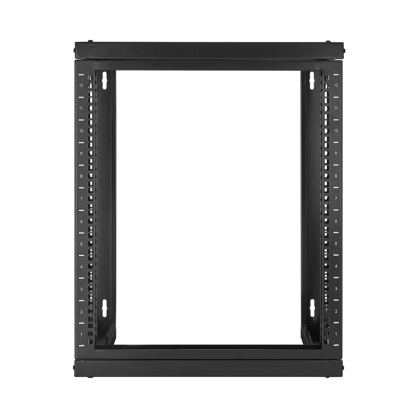 12U Wall Mount Server Rack, 68.04 kg Max Load Capacity, Open Frame Network Rack with 180 Degrees Gate Swing Door, Carbon Steel, Ideal for IT Network Equipment & AV Devices Computer Server, Black