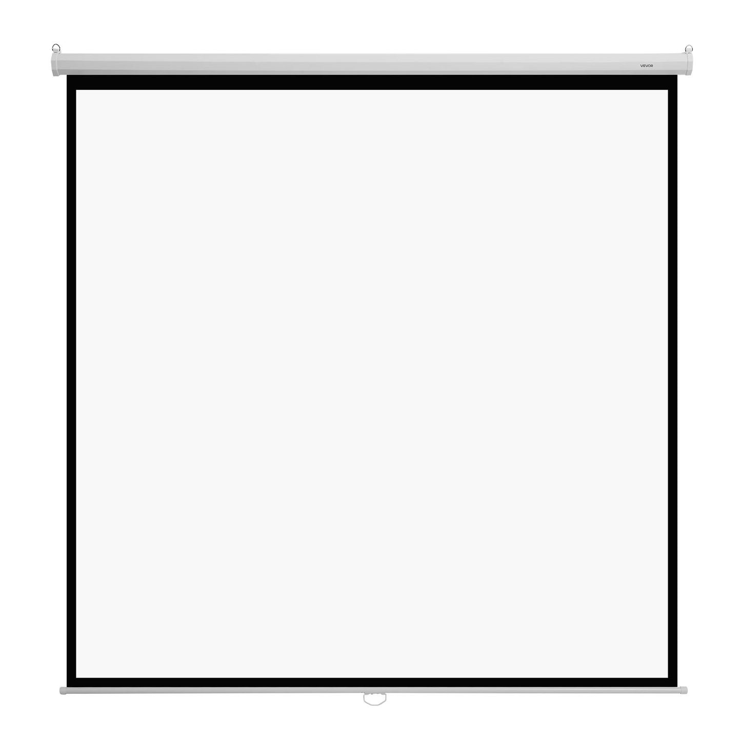 Manual Projector Screen, 3048 mm 1:1 4K 1080 HD Retractable Pull Down Projector Screen, Wall Mounted Movie Projection with Pull Rope, Portable Display Projectoin for Family Home Office Theater