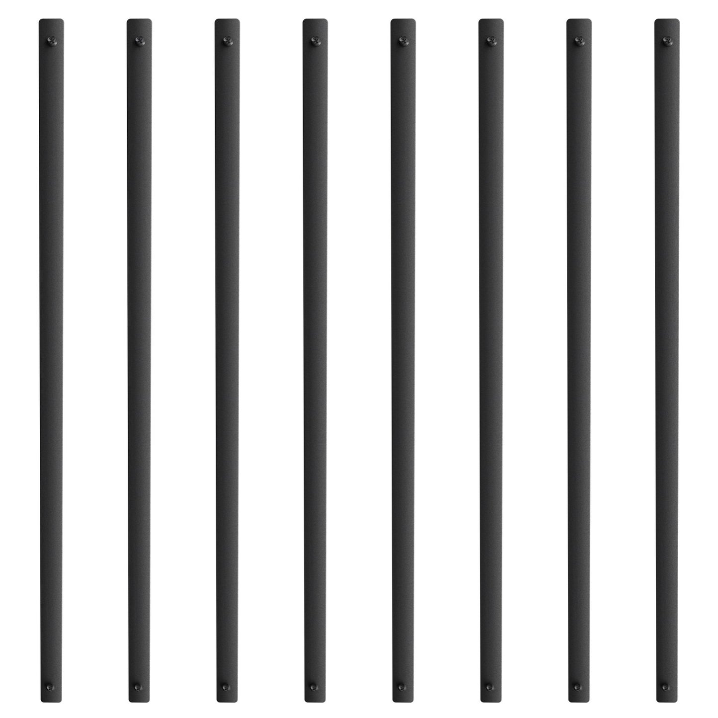 Staircase Metal Balusters, 38'' x 1'' Flat Aluminum Alloy Decorative Banister Spindles, 72 Pack Deck Baluster with Screws, Classic Hollow Deck Railing Satin Black Powder Coated for Porch