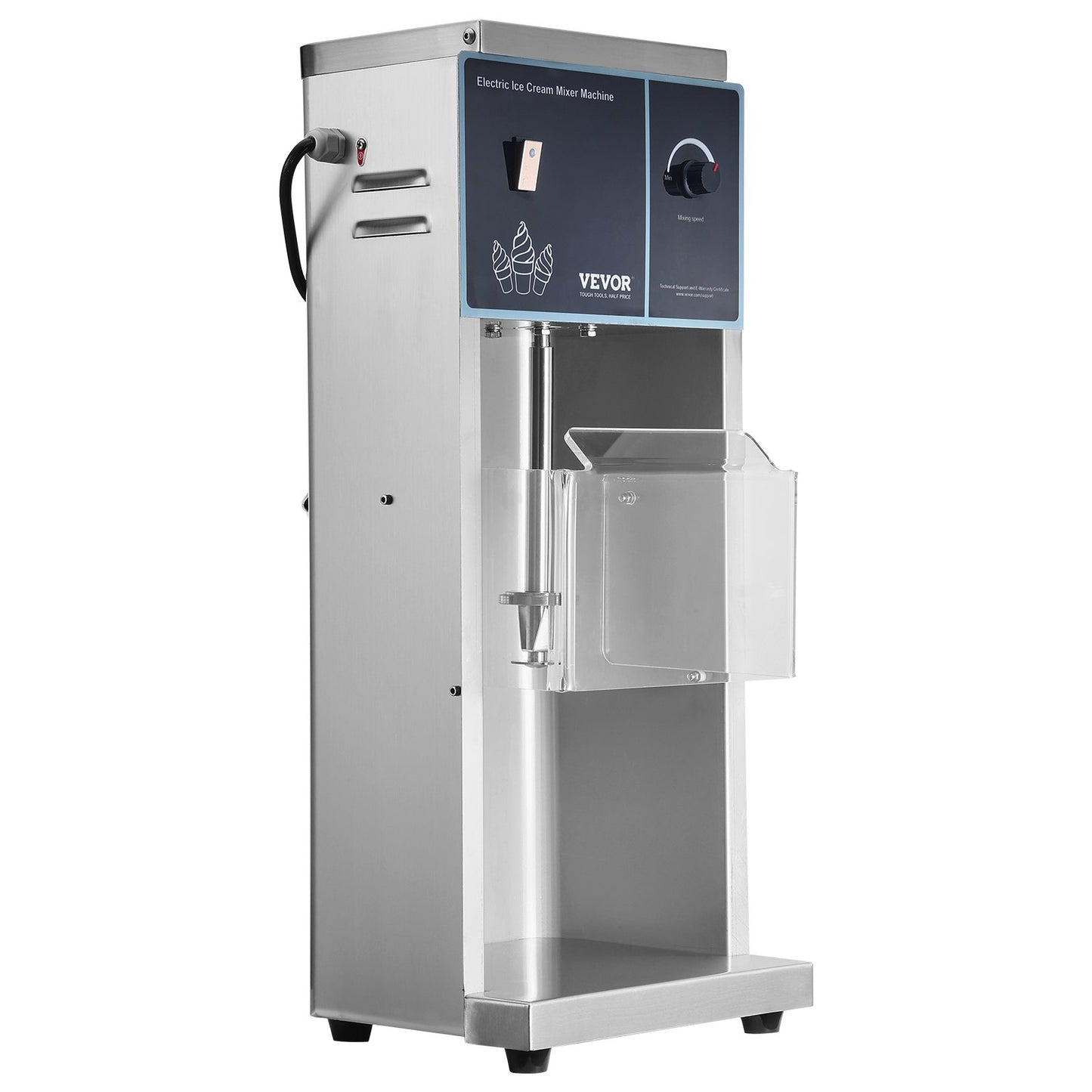 Ice Cream Blender, 400W High-Speed Ice Cream Maker Mixer Stir Machine 4200RPM, Stepless Speed Adjustment, 304 Stainless Steel Ice Cream Shaker, 3 Hand Cups, Make Various Flavors of Ice Cream