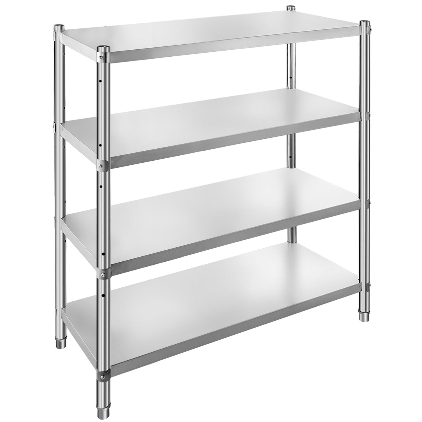 Stainless Steel Shelving, 118.9 x 47 cm 4 Tier Adjustable Shelf Storage Unit, Stainless Steel Heavy Duty Shelving for Kitchen Commercial Office Garage Storage 149.7 kg Per Shelf