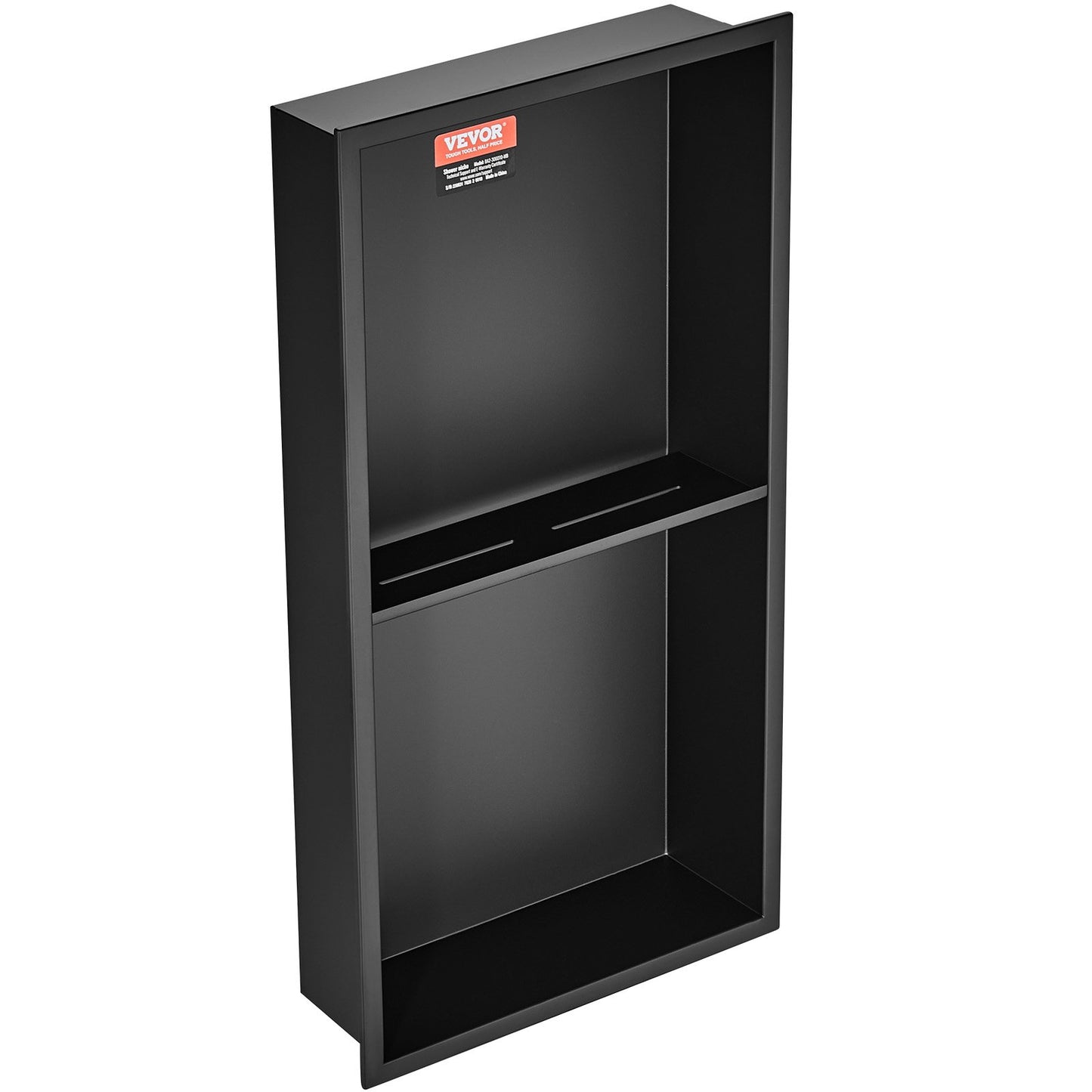 33.02 x 63.5 cm No Tile Shower Niche 304 Stainless Steel, Wall-Inserted Niche Recessed Double Shelves, Sealed Waterproof Rust-Resistant Modern Niche for Shower or Soap Storage Bathroom