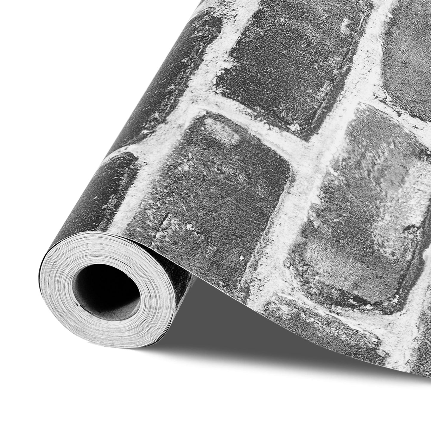 Selbstklebende Tapete, 45 cm x 10 m, Kontaktpapier, graue Ziegelsteinoptik, wasserfest, leicht zu reinigen und abziehbar, dekorative Vinylrolle für Schlafzimmer, Küche, Büro, Badezimmer, Schreibtisch