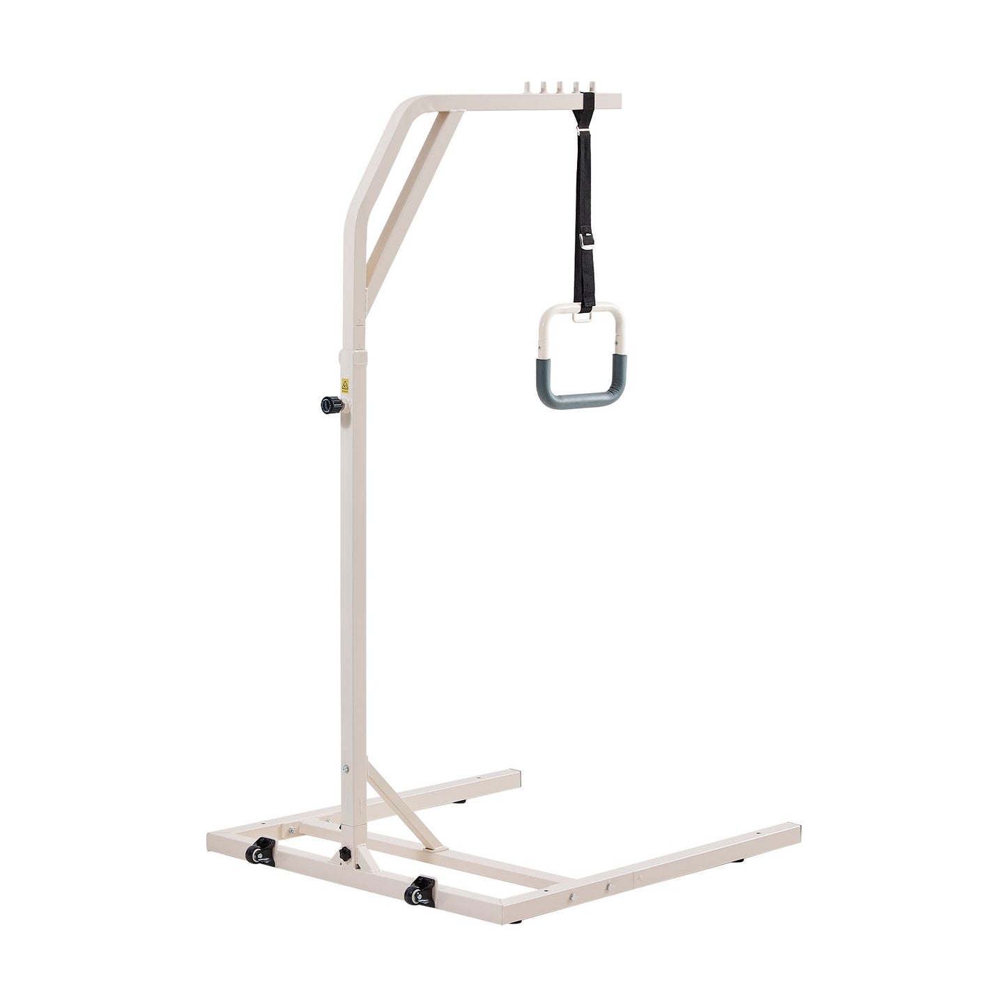 Trapeze Bar for Bed Mobility, Height-Adjustable Free Standing Trapeze Bar with 2 Wheels, 300LBS Capacity Bed Pull Up Assist for Elderly Disabled, Ideal for Hospital, Nursing Home & Home Care