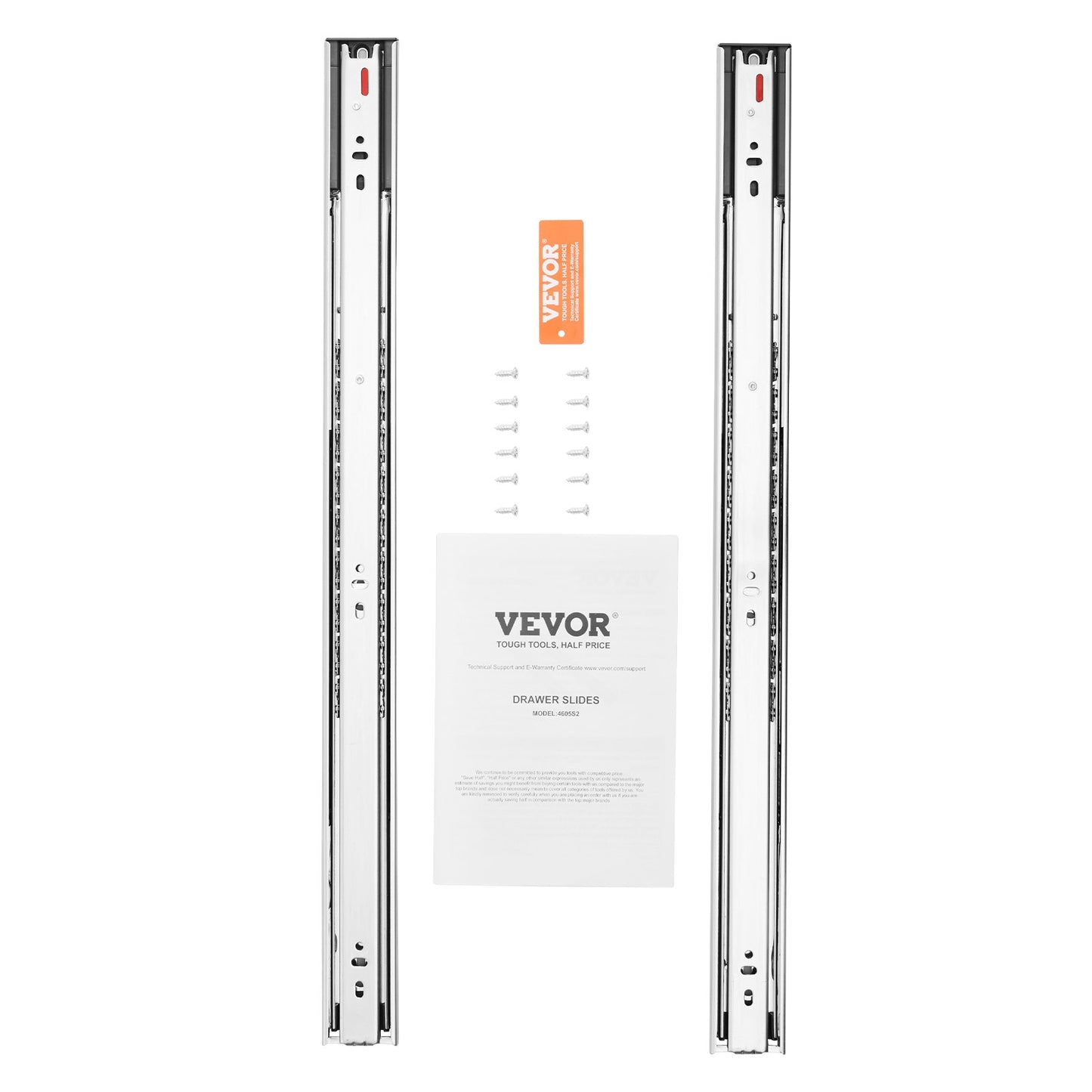 6 Paar Schubladenschienen (609,6 mm) mit seitlicher Montage, robuste Vollauszugsschienen aus Stahl, geräuschlose Soft-Close-Führungen mit Kugellager, Tragkraft: 45 kg