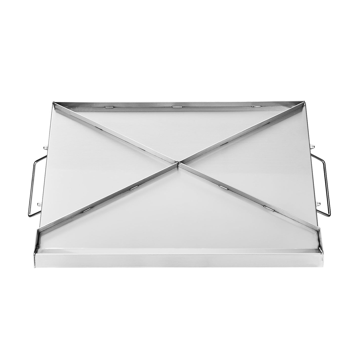 Edelstahl-Grillplatte, 58 x 41 cm (23 x 16 Zoll), universelle flache rechteckige Platte, Gasgrill-Grillplatte für BBQ-Grill, Teppanyaki, tragbares Familienkochgeschirr mit Griff, für Camping, Grillpartys