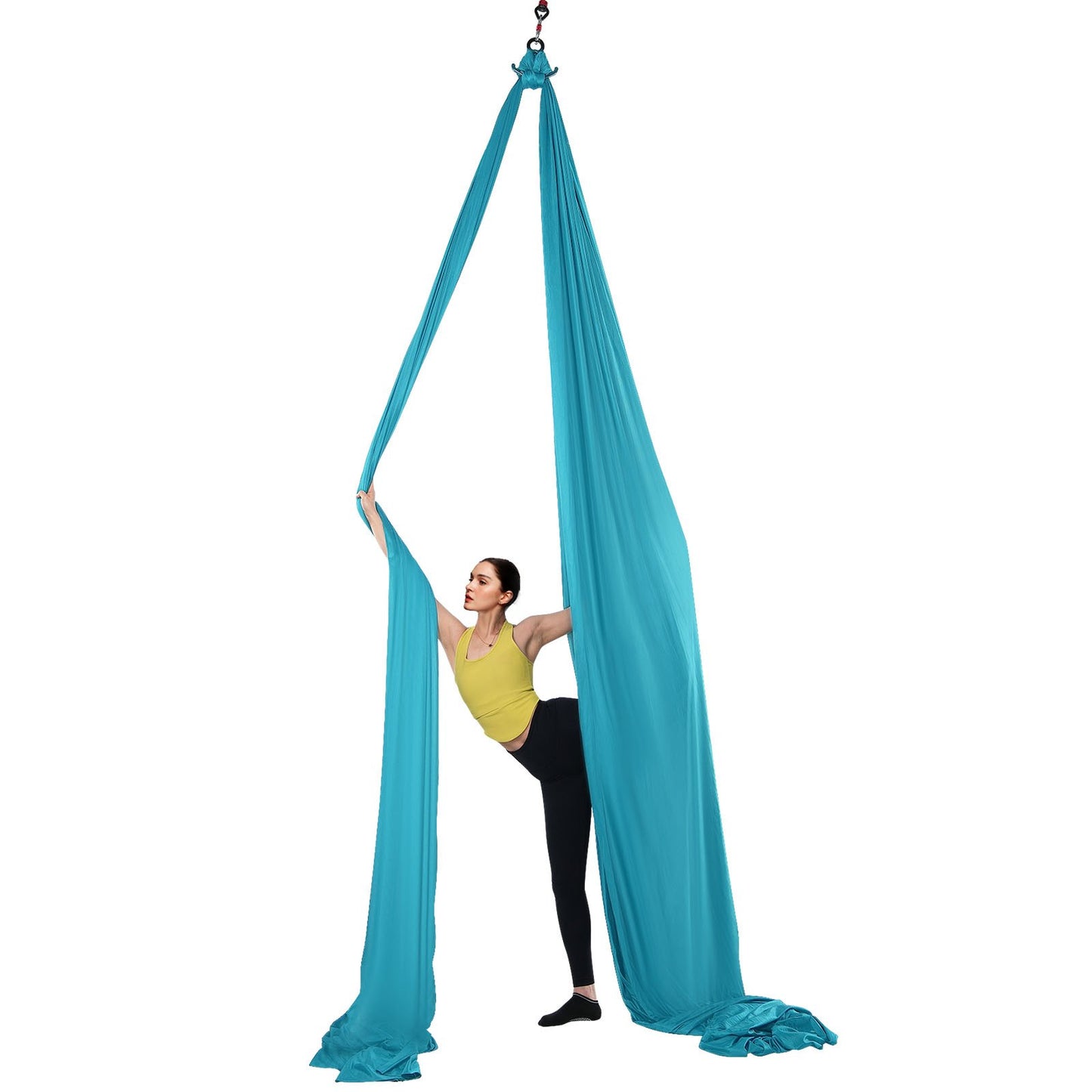 Aerial Silk & Yoga Swing, 11 Yards, Aerial Yoga Hängematten-Set mit 100 g/m² Nylongewebe, komplettem Befestigungsmaterial und einfacher Aufbauanleitung, Antigravitations-Fliegen für Fitness und Bodybuilding aller Leistungsstufen, Blau