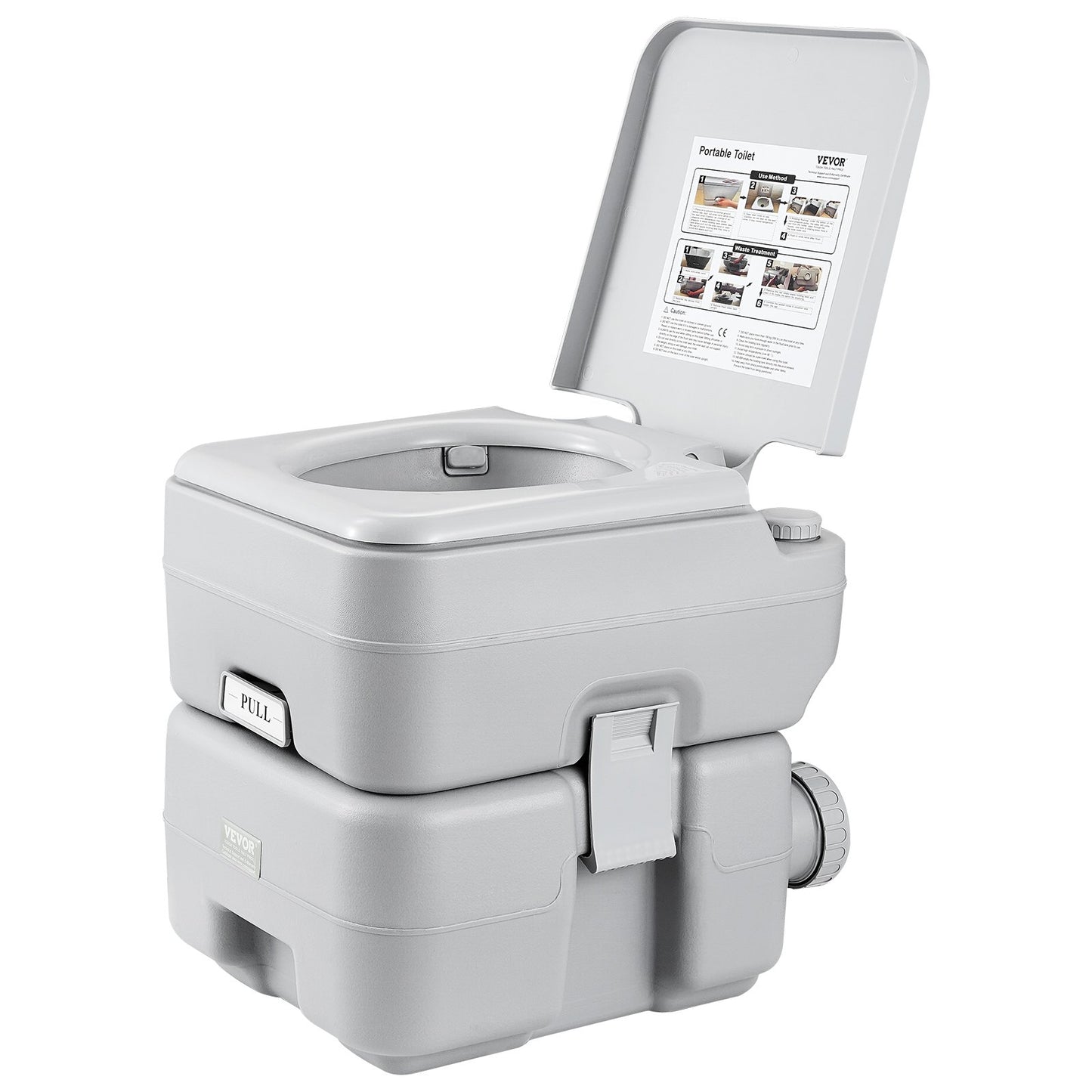 Portable Toilet Flush Travel Camping 20.1 L Commode Potty with Carry Bag