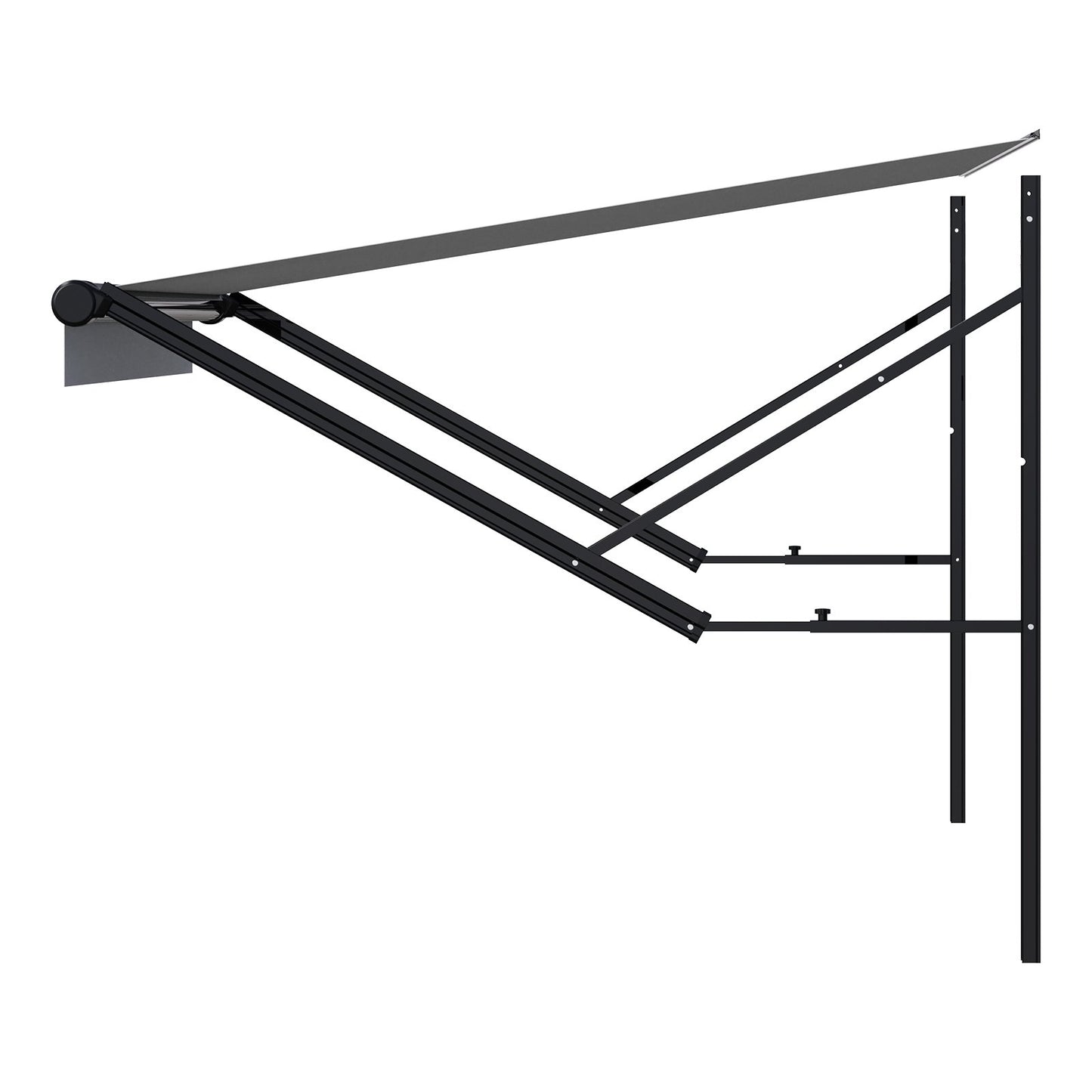 Motorisiertes Wohnmobil-Markisen-Komplettset, 14 Fuß (ca. 4,27 m) ausziehbare Markise mit Aluminiumlegierungsrahmen, Außenmarkise für Anhänger, passend für die meisten Wohnmobile (Schwarz verblasst)