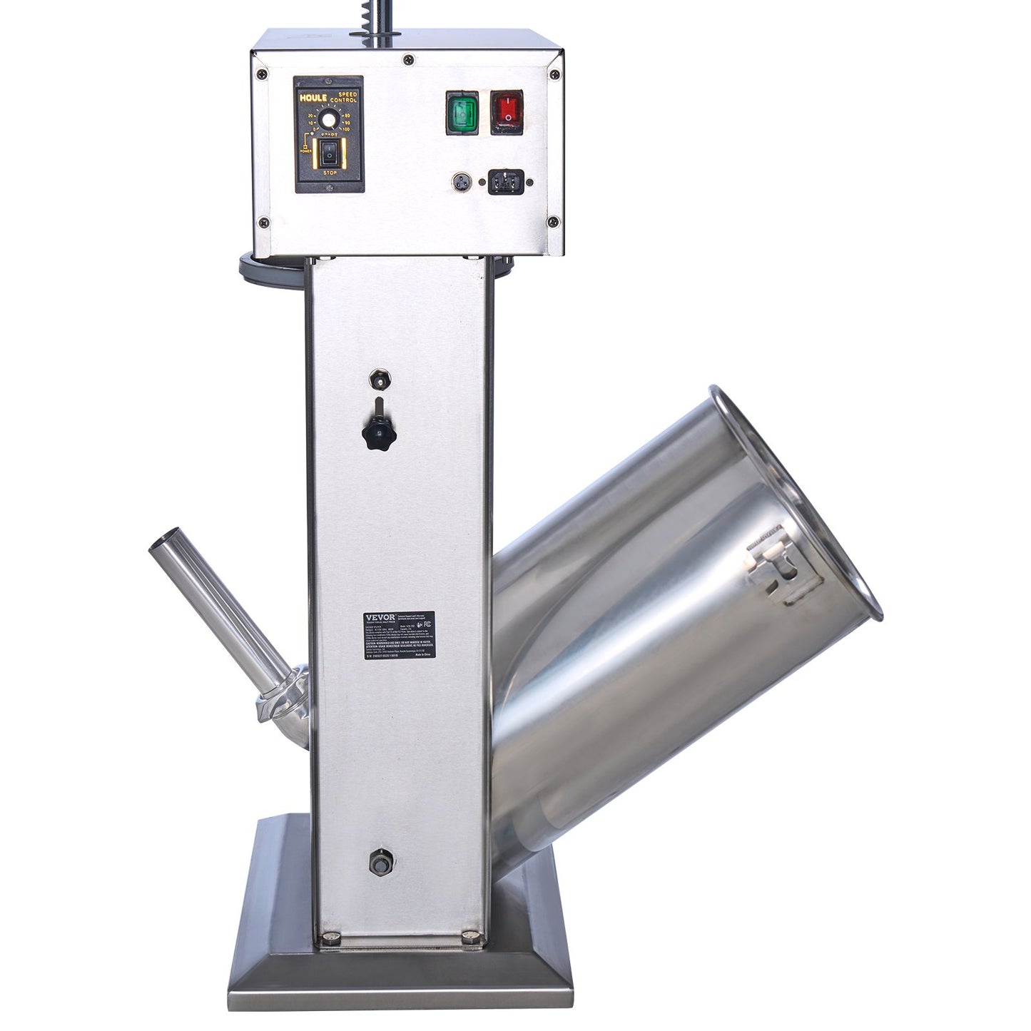 Elektrischer Wurstfüller, 25 l / 55 lbs (ca. 25 kg), vertikaler Fleischfüller, 400-W-Motor, stufenlose Geschwindigkeitsregelung und Fußpedal, aus lebensmittelechtem Edelstahl 304, 5 Füllrohre für den privaten und gewerblichen Gebrauch