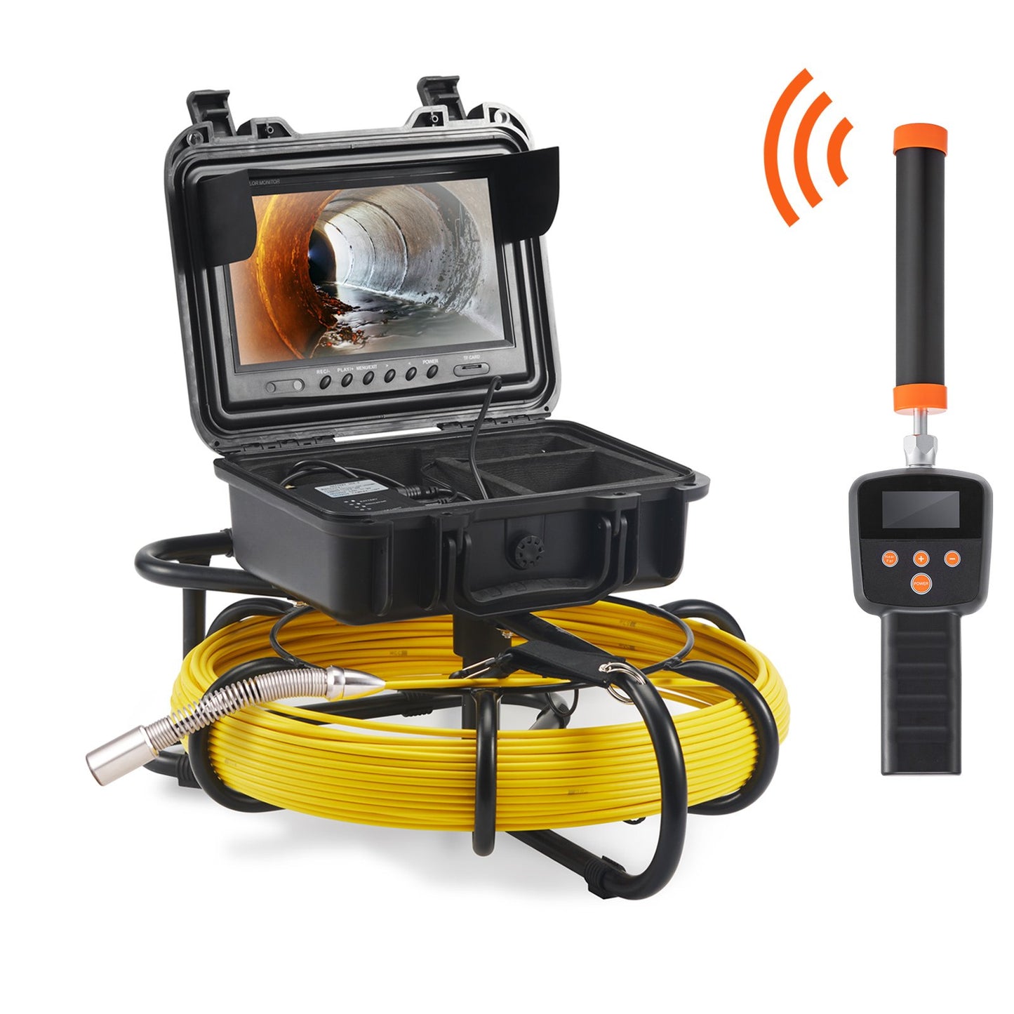 Sewer Camera Pipe Inspection Camera w/ 512hz Sonde 22.9 cm 720p Screen 50.3m