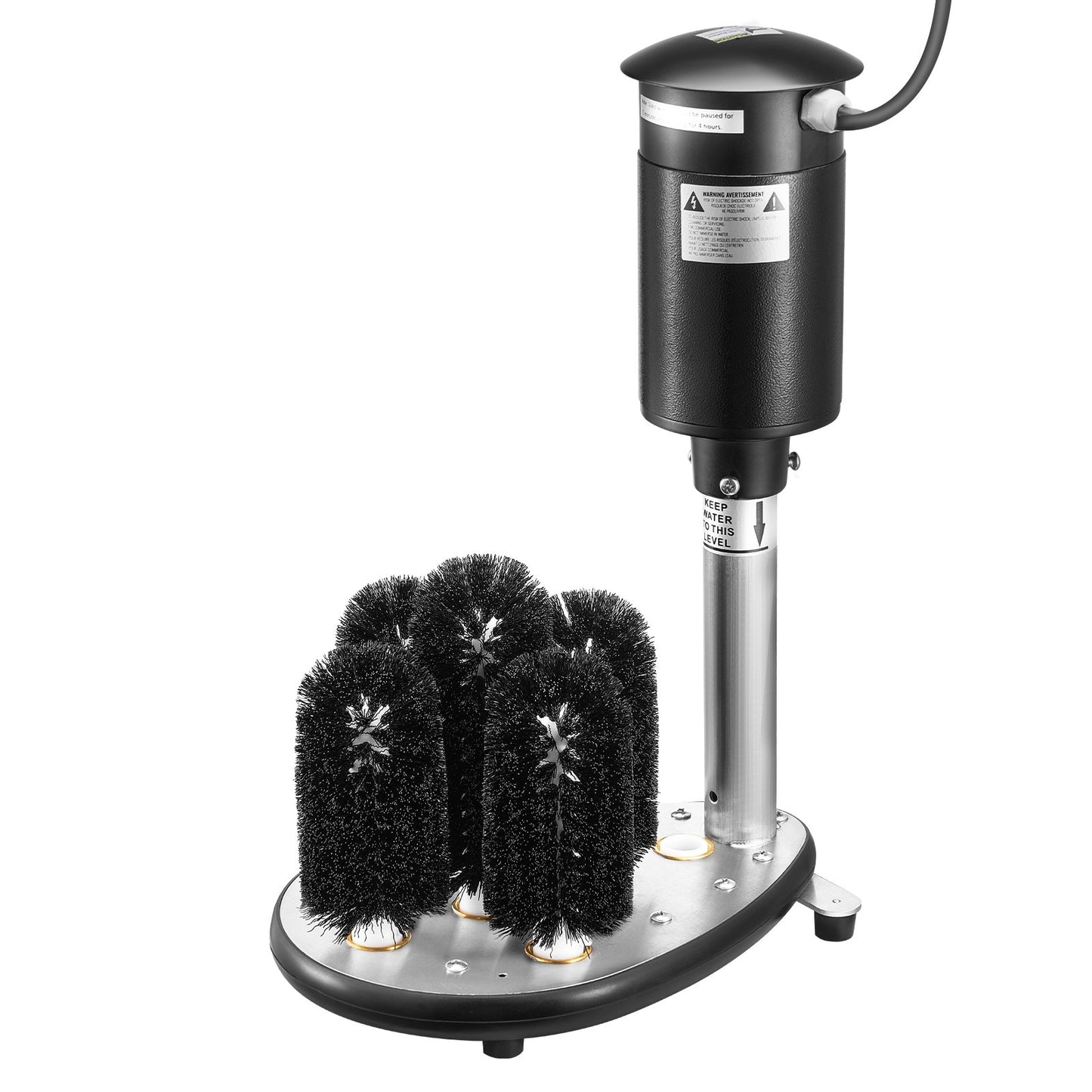 Elektrische Gewerbe-Gläserspülmaschine, 5-Bürsten-Glasreiniger für Bars, Reinigungsmaschine für 1200 Gläser/Stunde, Weingläser, Champagnergläser, Biergläser, Krüge, perfekt für Bars und Cafés