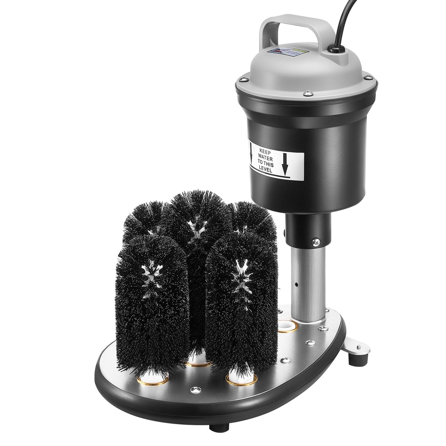 Elektrische Gewerbe-Gläserspülmaschine, 5-Bürsten-Glasreiniger für Bars, Reinigungsmaschine für 1200 Gläser/Stunde, Weingläser, Champagnergläser, Biergläser, Krüge, perfekt für Bars und Cafés