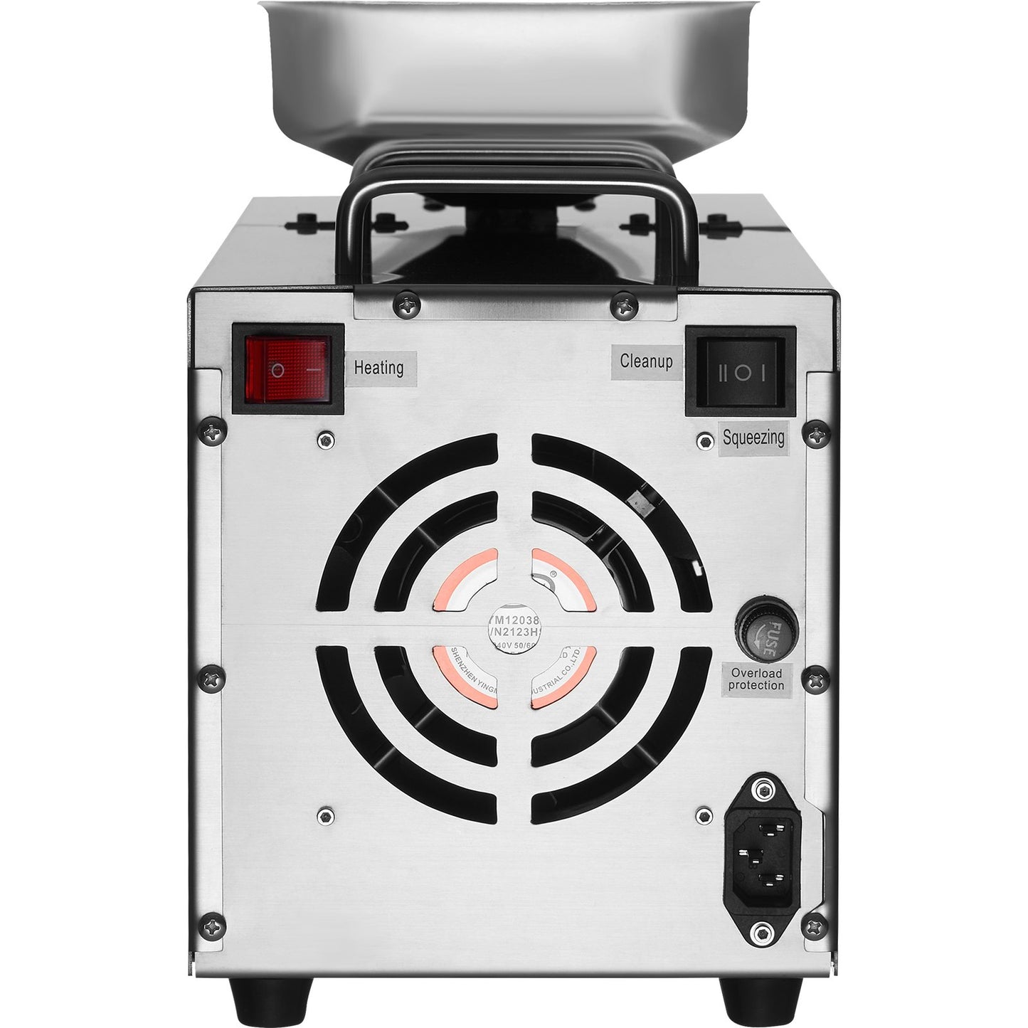 Elektrische Ölpresse, 850 W Edelstahl-Ölextraktionsmaschine, 0-300 °C / 32-572 °F einstellbare Temperatur, Heißpress-Ölpresse zum Pressen von Erdnüssen, Sesamsamen, Raps und Teesamen