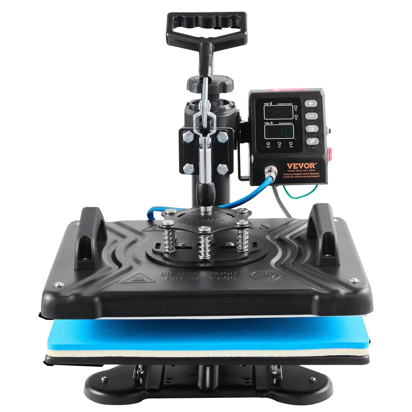 10-in-1-Heißpresse (30,5 x 38,1 cm), 1000 W, 360°-Drehfunktion, Schwarz, für T-Shirt-Sublimation, Doppelrohrheizung, geeignet für Stifte, Kappen, Tassen und T-Shirts.