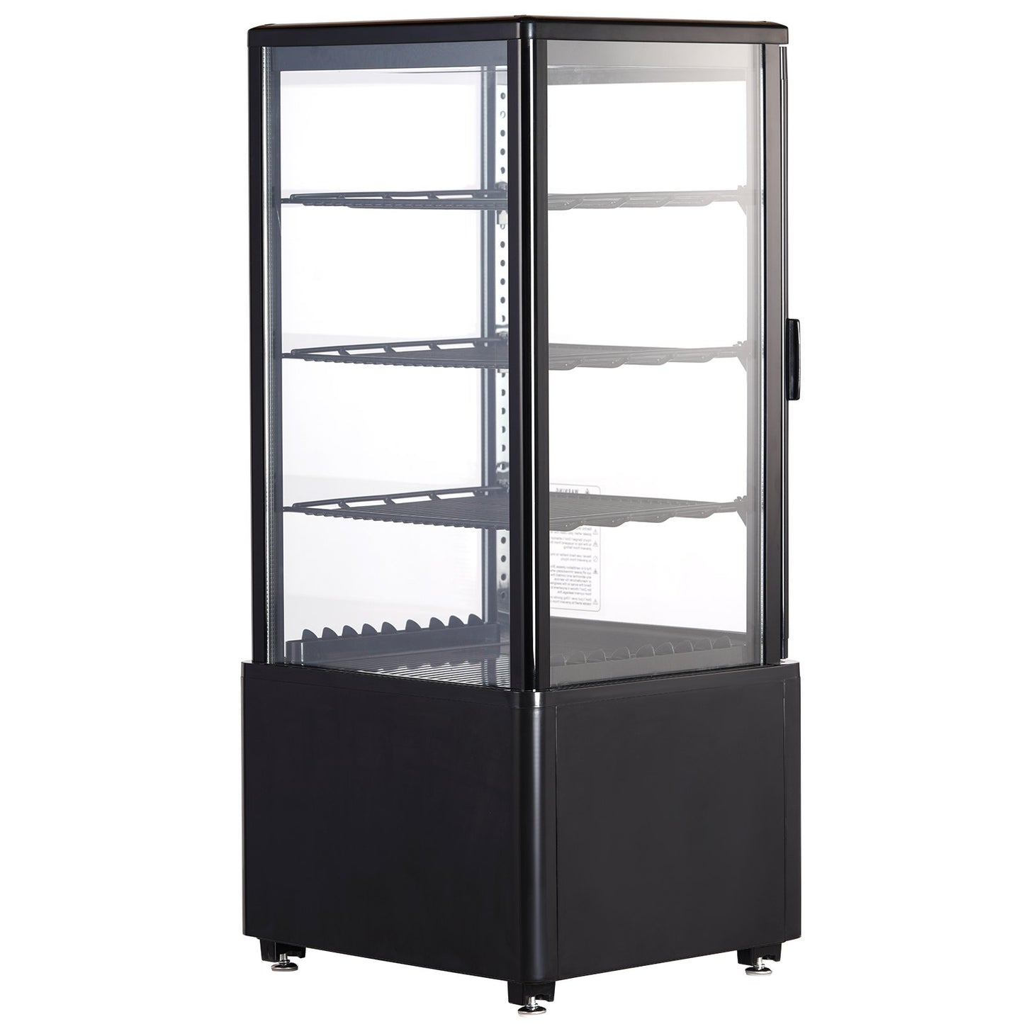 Refrigerated Display Case, 3 Cu.Ft/85L, 3-Tier, Countertop Pastry Display Case Commercial Display Refrigerator with LED Lighting, TURBO Cooling, Frost-Free Air-Cooling, Locked Door for Bakery