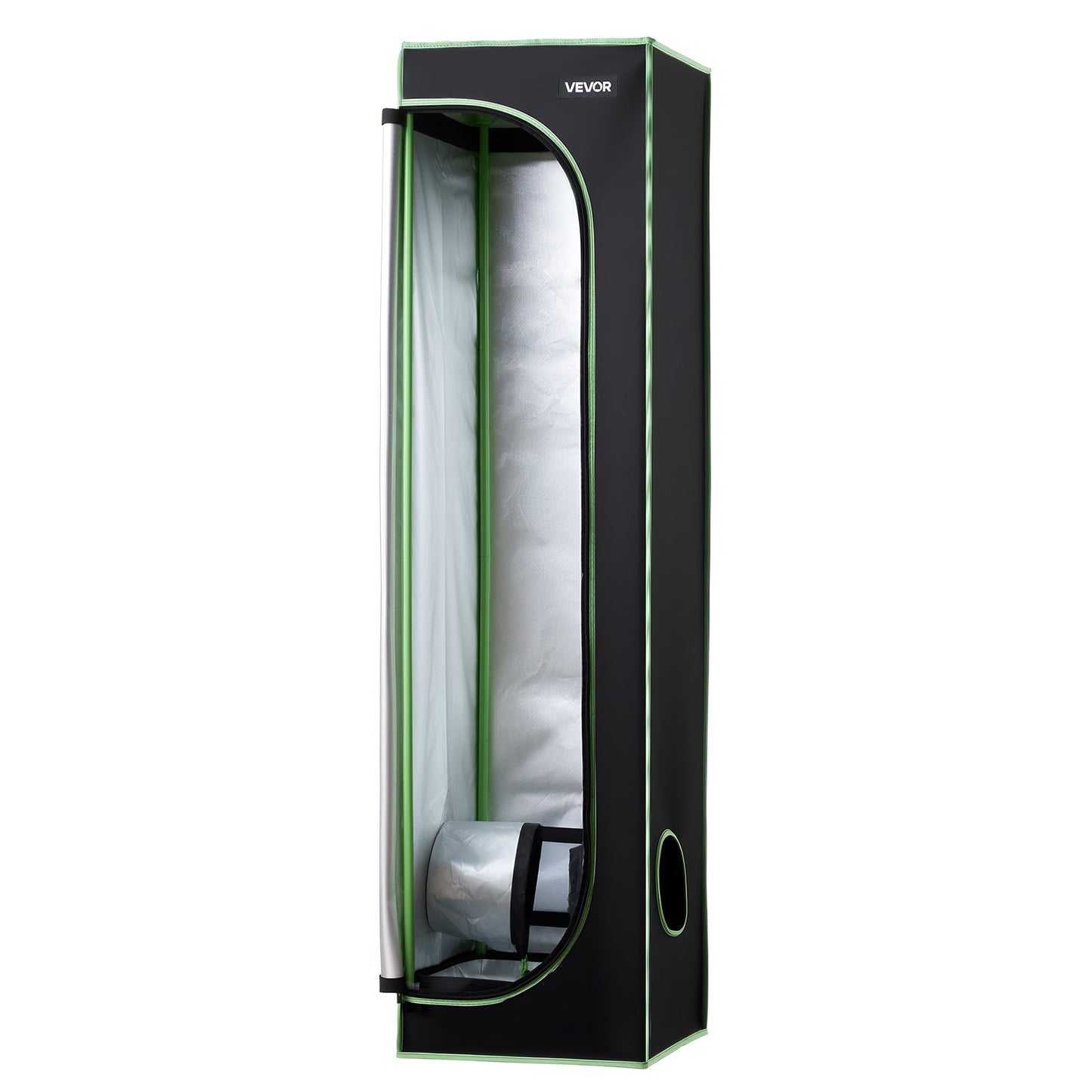 Indoor-Pflanzenzelt, 40 x 40 x 160 cm, 600D hochreflektierende Mylar-Folie, mit Sichtfenster, Bodenwanne und Reißverschluss, robustes Anzuchtzelt für Obst, Blumen und Gemüse