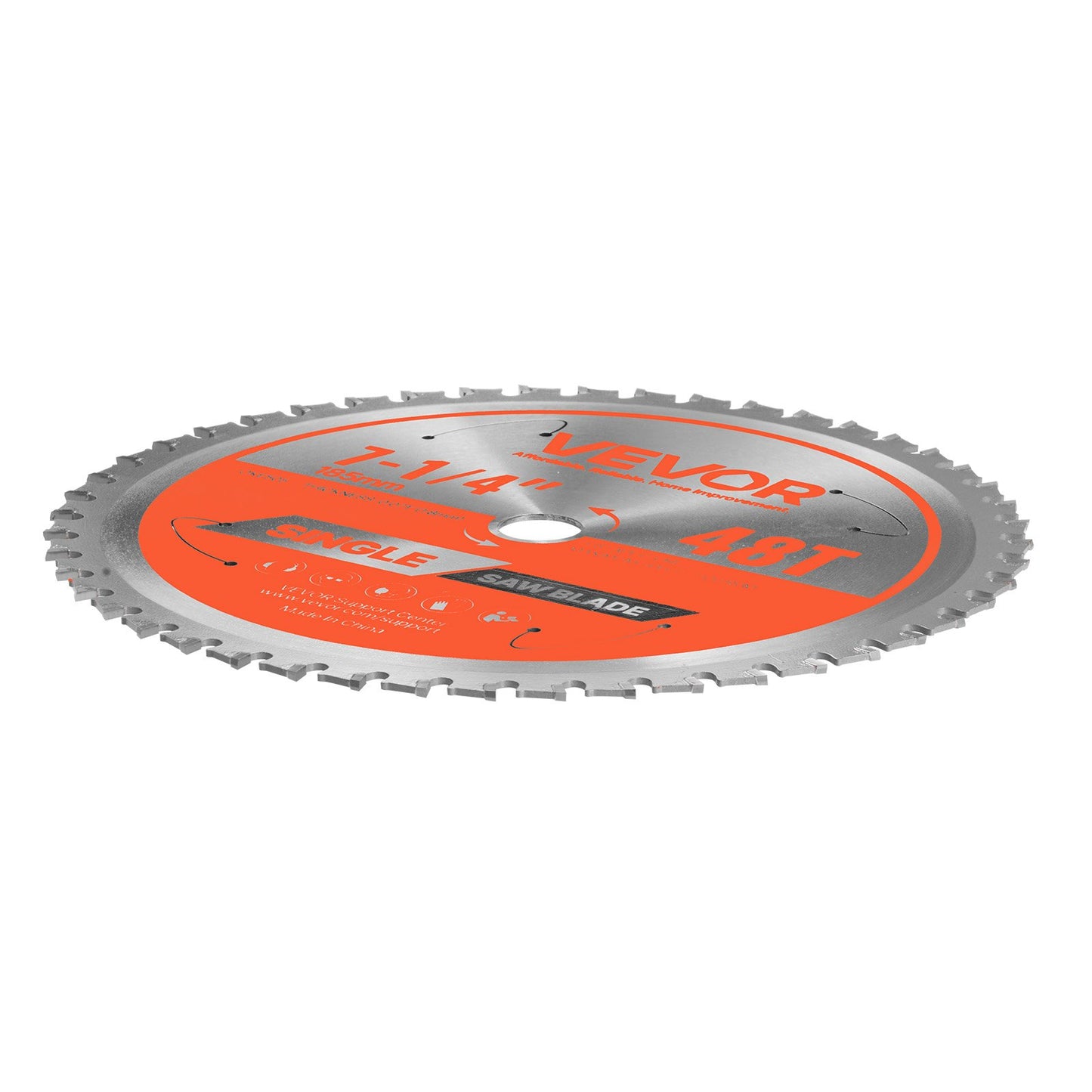 Circular Saw Blade, 185 mm Diameter, 48 Sharp Alloy Teeth, 15.875 mm Arbor, Fine Finish, Metal Cutting Blade for Circular Saw, with Noise-Reducing Heat Vents, for Cutting Steel and Aluminum