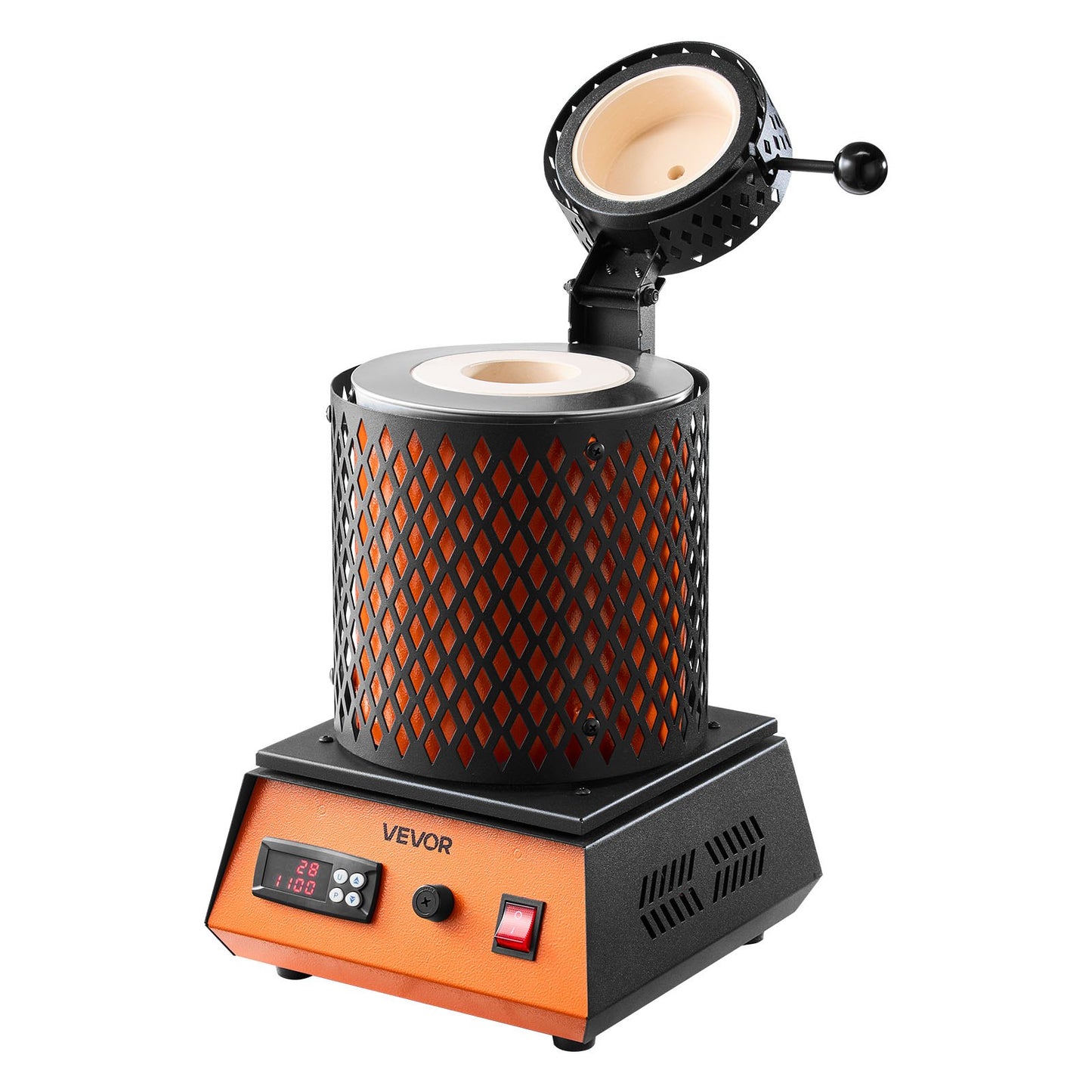 Electric Melting Furnace, 1350W Electric Melting Furnace Kit, 2102℉/1150℃ Metal Smelting Machine with 3kg Ceramic Crucible, Gold Smelting Kit for Jewelry Making, Metal Bars, Metal Components