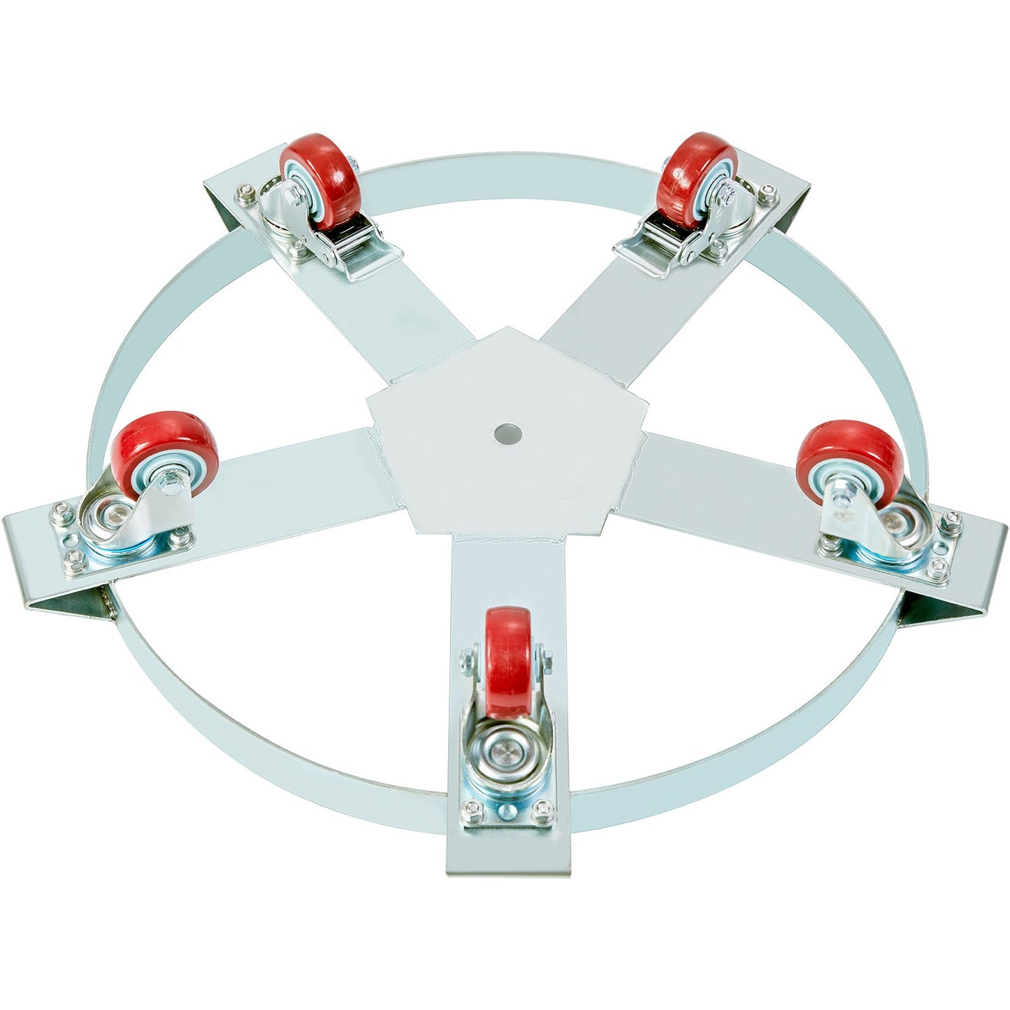 208.2 L Heavy Duty Drum Dolly, 567 kg Load Capacity, Barrel Dolly Cart Drum Caddy, Non Tipping Hand Truck Capacity Dollies with Steel Frame 5 Swivel Casters Wheel, for Warehouse Drum Handling