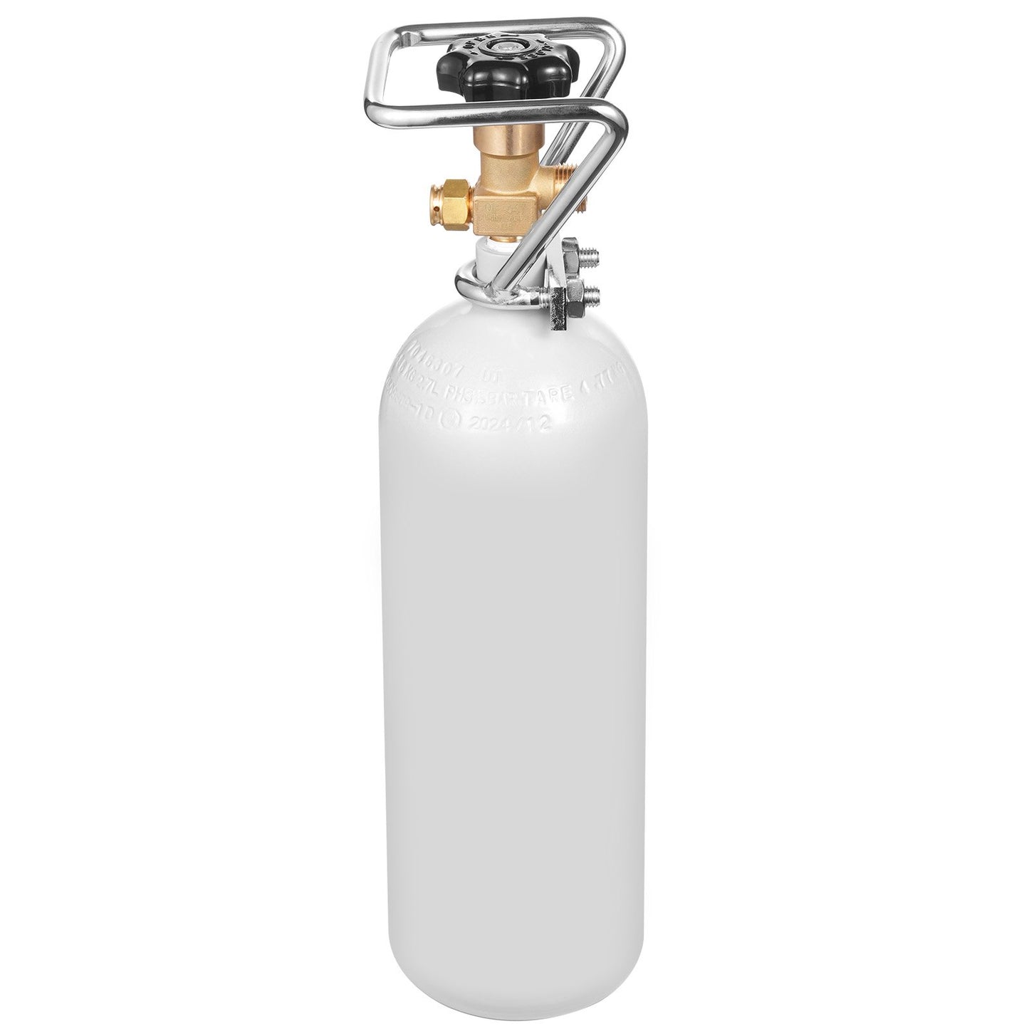 CO2 Tank, 4.41 lbs New Alloy Steel Cylinder, CO2 Air Tank with Gray Spray Coating, DIN477 Valve, Handle & Adjustable Pressure, TUV Approved Gas Cylinder for Draft Beer Dispensing and Soda Maker