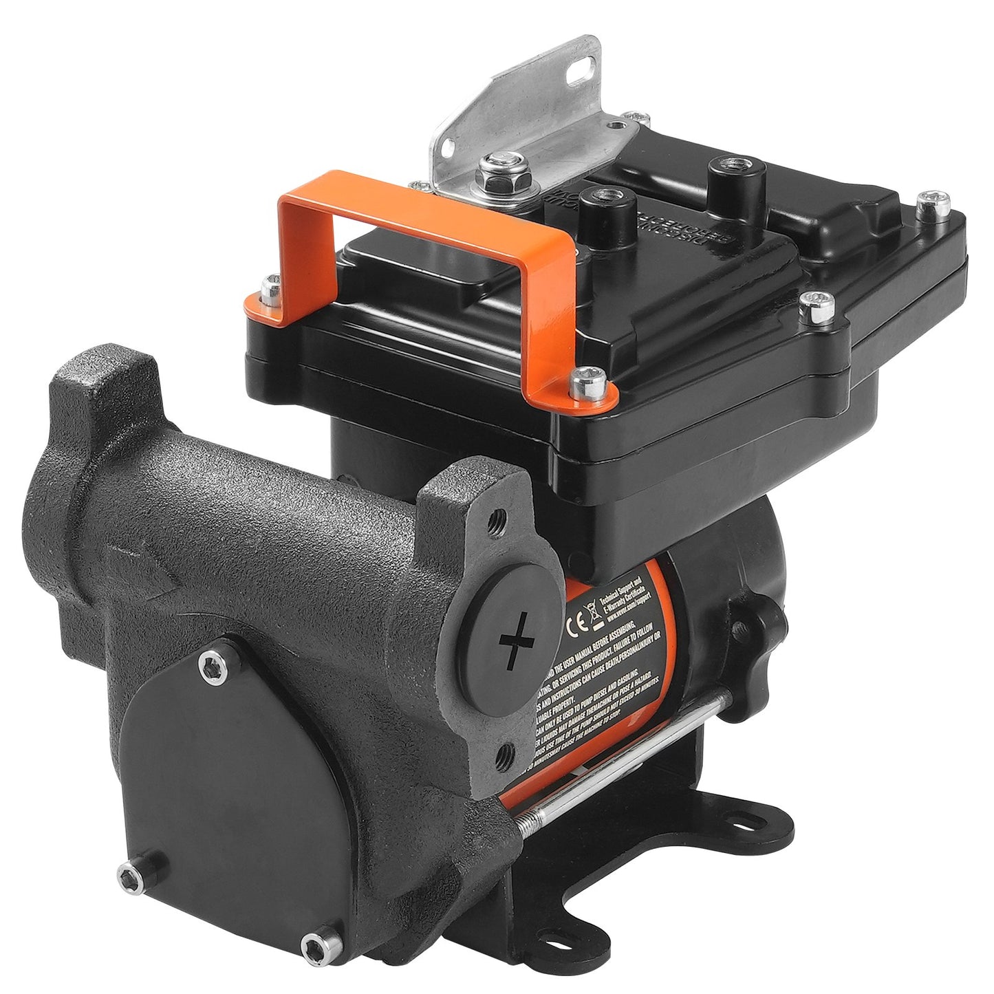 Kraftstoffförderpumpe, 12 V DC, 57 l/min (15 GPM), 186 W (1/4 PS), tragbare elektrische Dieselförderpumpe mit automatischer Abschaltfunktion der Kraftstoffdüse, langer Ein- und Auslassschlauch für Benzin, Diesel, Kerosin und Methanolgemische