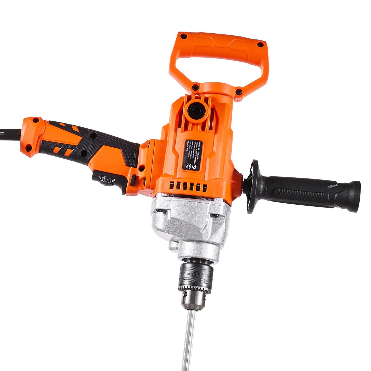 Drill Mixer, 12.7mm Corded Electric Drill Mixer Set, 0-850RPM 3.2A Mixing Drills, Mixing Drills Machine with D-Handle for Drilling & Blending, Handheld Cement Mixers for Fodder, Paint, Cement