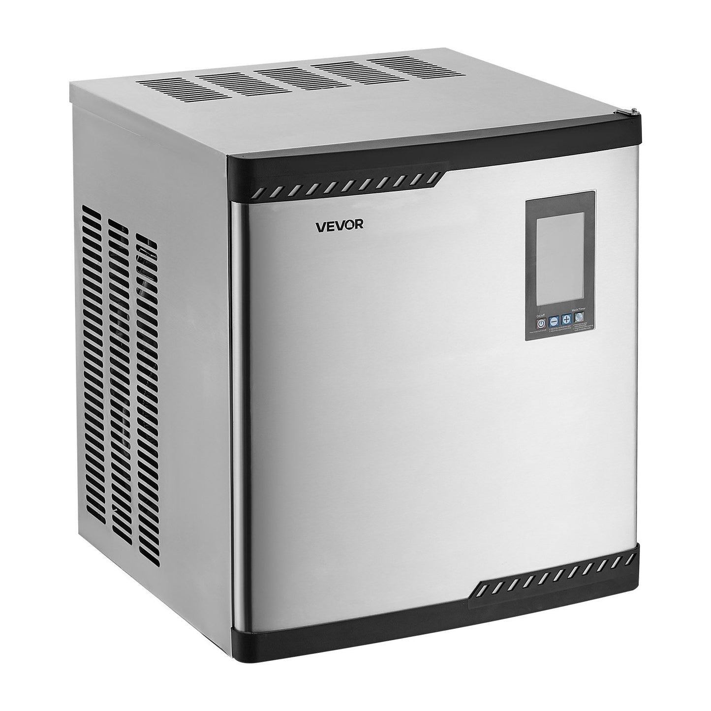 Gewerbliche Eismaschine – Prozessor, 136 kg/Tag, Edelstahl, mit programmierter Eisproduktion, Selbstreinigung, einstellbarer Eisdicke, ideal für Restaurants, Bars, Cafés und Hotels – nur Prozessor