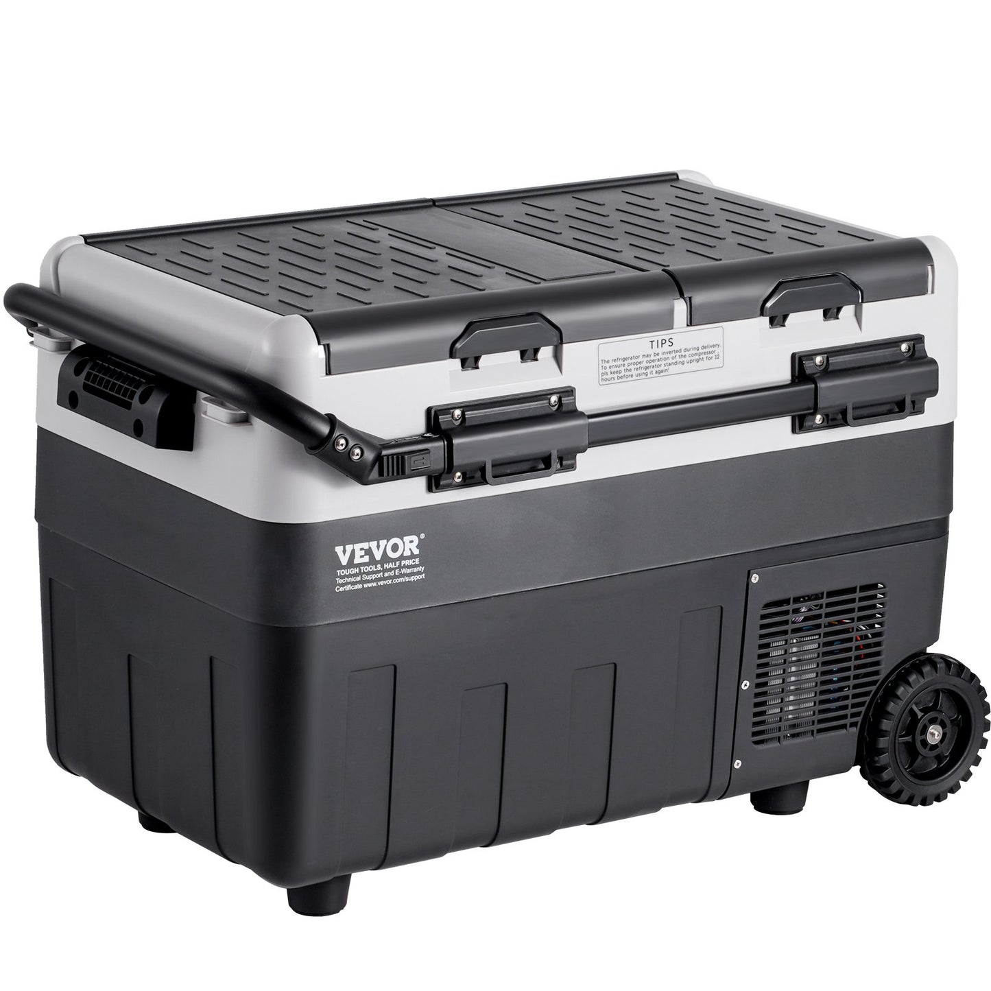 Portable Car Refrigerator, 12 Volt Car Refrigerator Fridge, 50 L / 52.8 QT Dual Zone Portable Freezer, -4℉-68℉ Adjustable Temperature, Compressor Cooler for Home, Outdoor, Camping, RV, Car