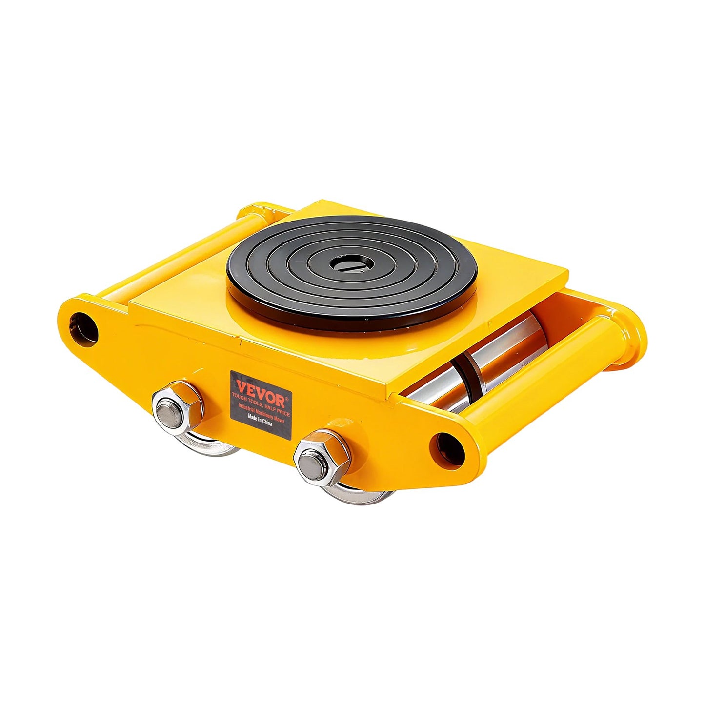 4PCS Machinery Skate Dolly, 11999.8 kg Industrial Machinery Mover, Heavy Duty Carbon Steel Machinery Moving Skate & 4 Carbon Steel Wheels and 360° Rotation Non-Slip Cap for Warehouse, Factory