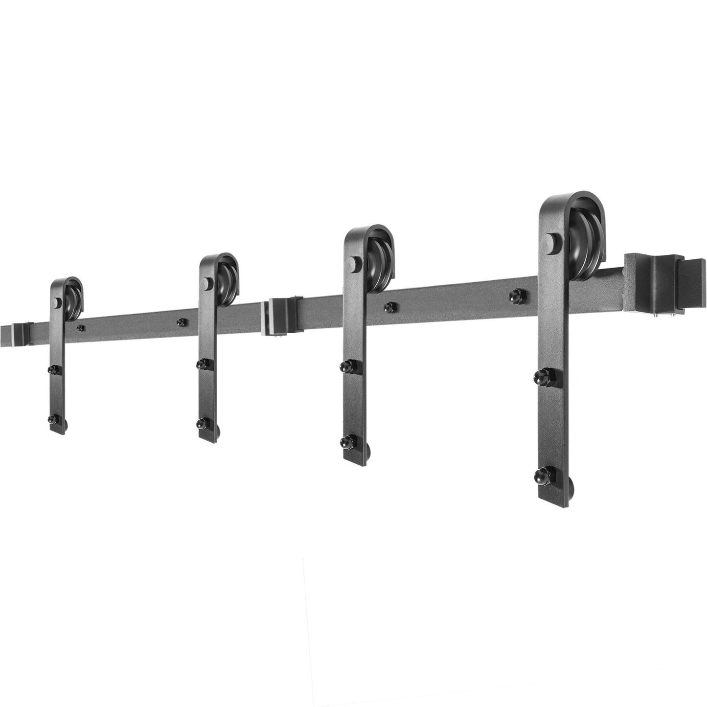 Sliding Barn Door Hardware Kit, 182.9 cm Barn Door Kit, 149.7 kg Load-Bearing Double Barn Door Hardware Kit, Carbon Steel Barn Door Track, Darn Door for 3.5-4.5 cm Thickness & 91.4 cm Wide Door Panel