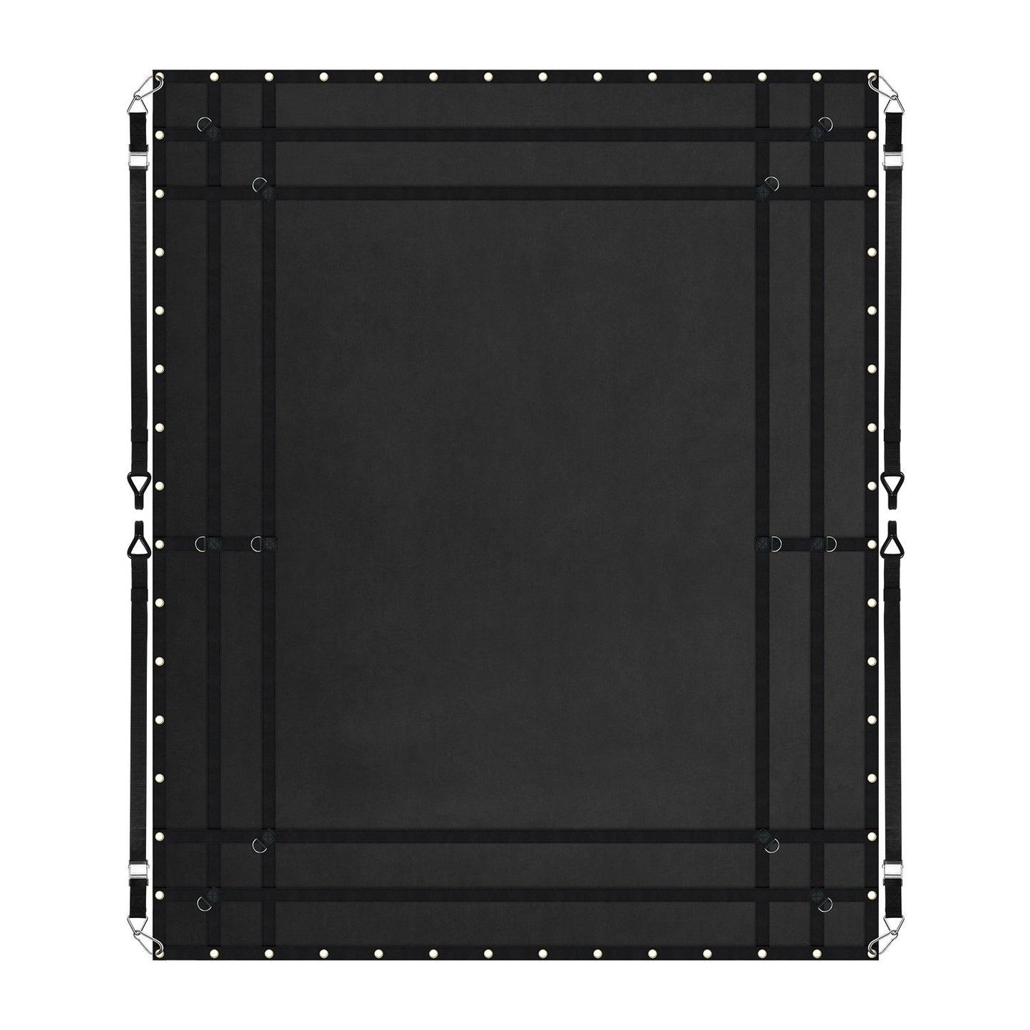 Ladungsnetz, 120 Zoll x 105 Zoll, robustes LKW-Ladungsnetz für Ladeflächen, 4 verstellbare Gurte mit Karabinern und gummierten Haken, langlebig, geeignet für Pickups, Jeeps, LKWs, SUVs, Boote (Schwarz)