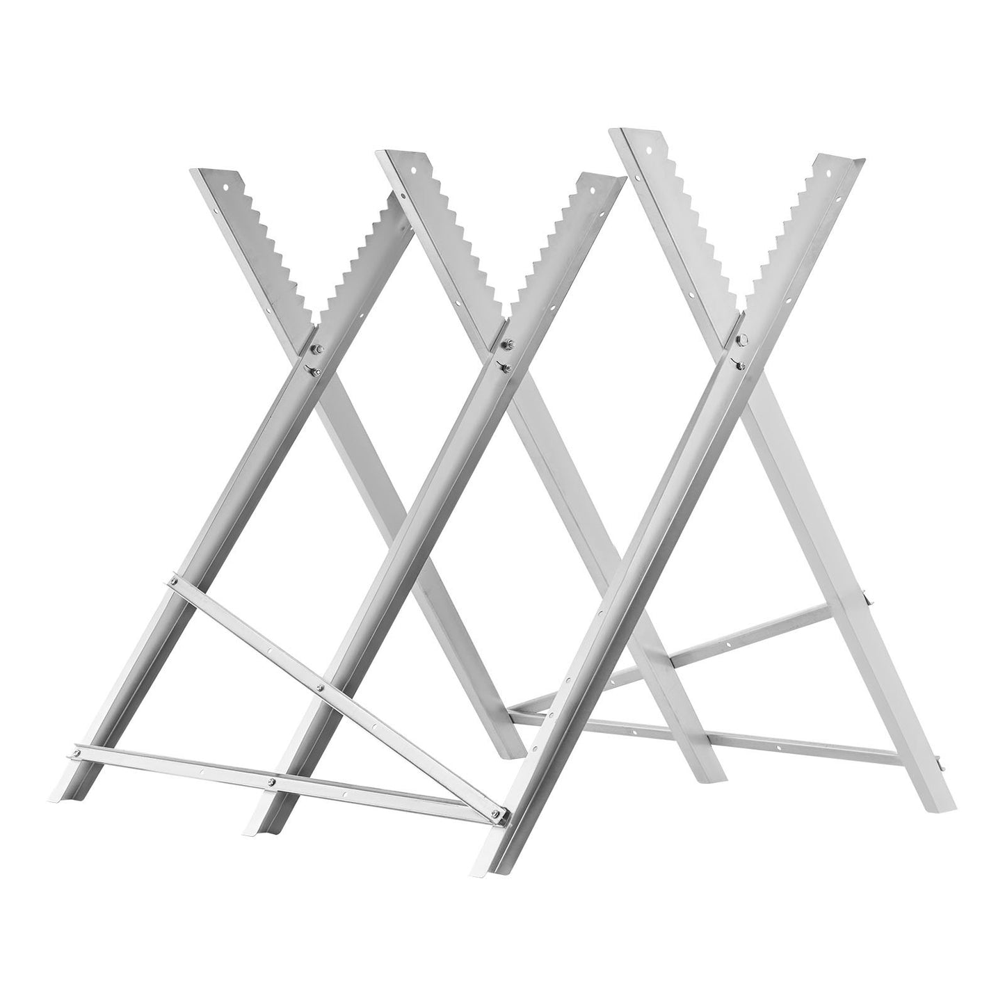 Sägebock, 149,7 kg Tragkraft, klappbarer Arbeitsbock mit robusten Beinen, Ganzmetall-Sägeböcke mit hochwertigem Stahlrahmen, ausgerichtete, gezahnte Struktur, für Holzbearbeitung, Zimmerleute und Bauunternehmer