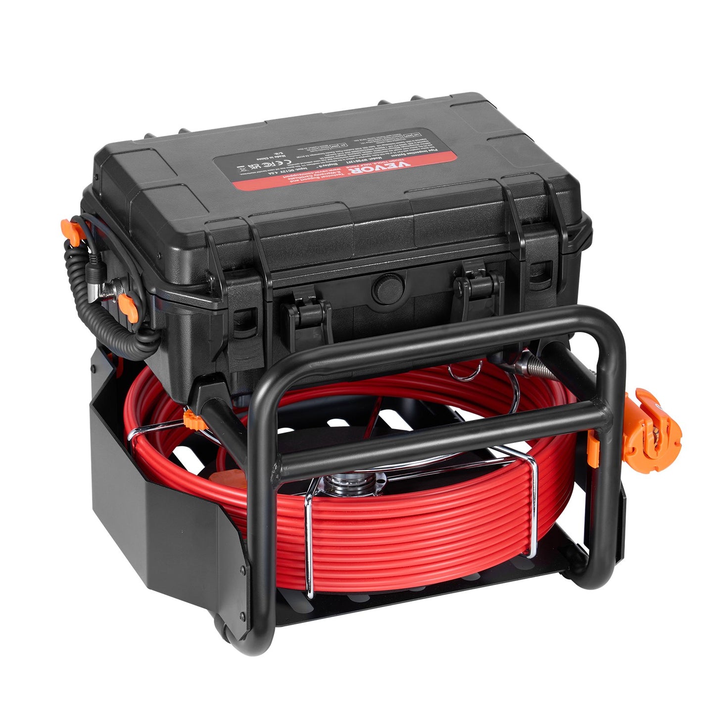 Sewer Camera, 98 ft/30m, Self-Leveling Drain Camera with 512Hz Transmitter, Distance Counter, 9" Screen 1080P HD Snake Plumbing Camera with Light-12 LED & 32GB Card for Duct Pipe