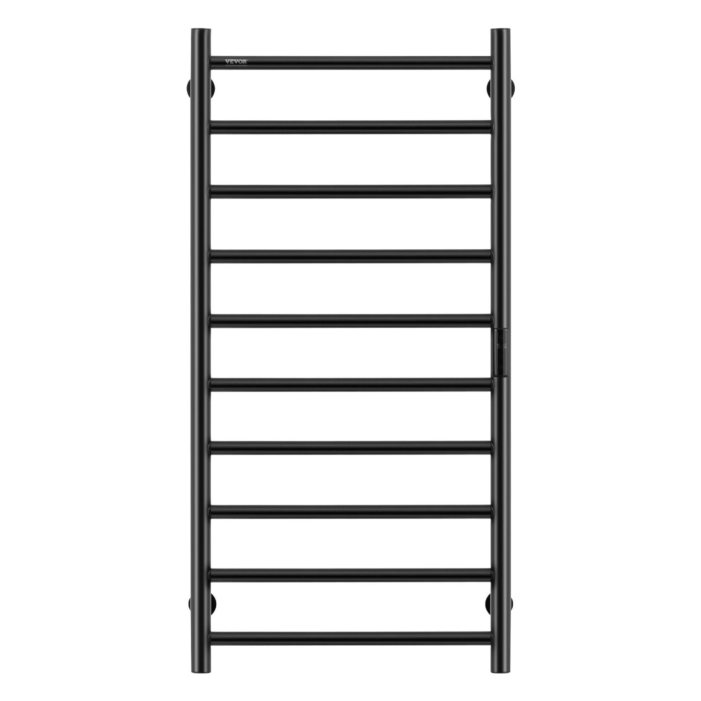 10 Bars Towel Warmer Rack, Wall Mounted Heated Towel Rack for Bathroom, IPX5 Waterpoof Towel Heater Rack with Timer & LED Display Screen, 5 Levels Adjustable Temperature Towel Heater, Black