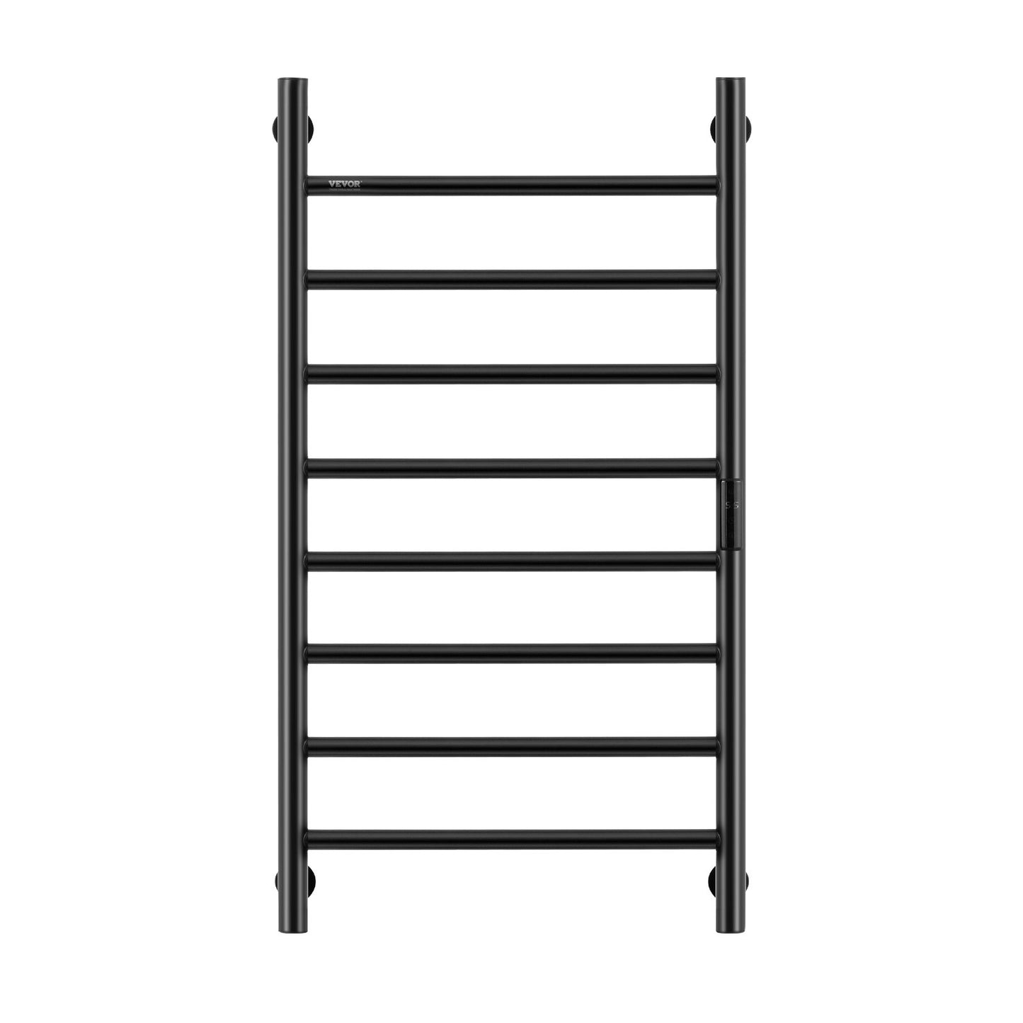 8 Bars Towel Warmer Rack, Wall Mounted Heated Towel Rack for Bathroom, IPX5 Waterpoof Towel Heater Rack with Timer & LED Display Screen, 5 Levels Adjustable Temperature Towel Heater, Black