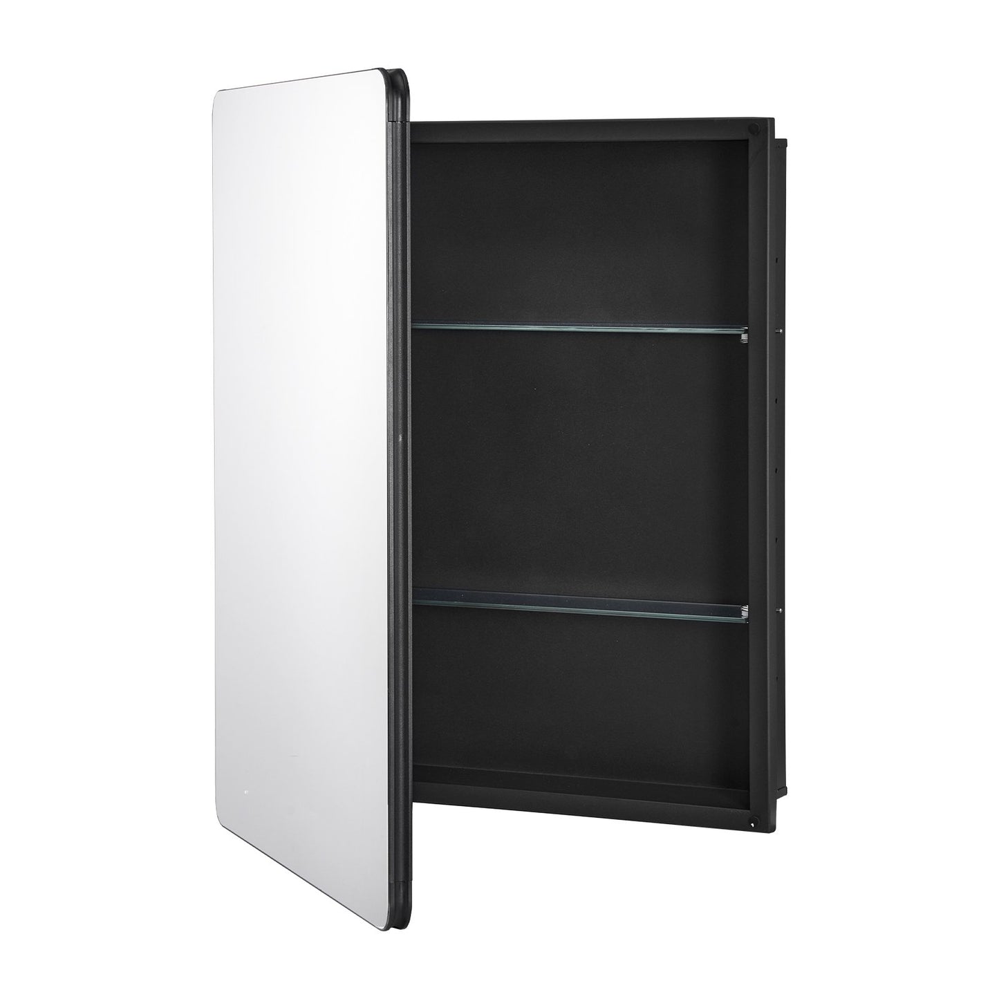 Medicine Cabinet, 24 x 30 inch, Medicine Cabinet for Bathroom with Mirror, Aluminum Frame Bathroom Wall Cabinet, 2-layer Adjustable Shelves, Recessed & Wall-mounted Installation