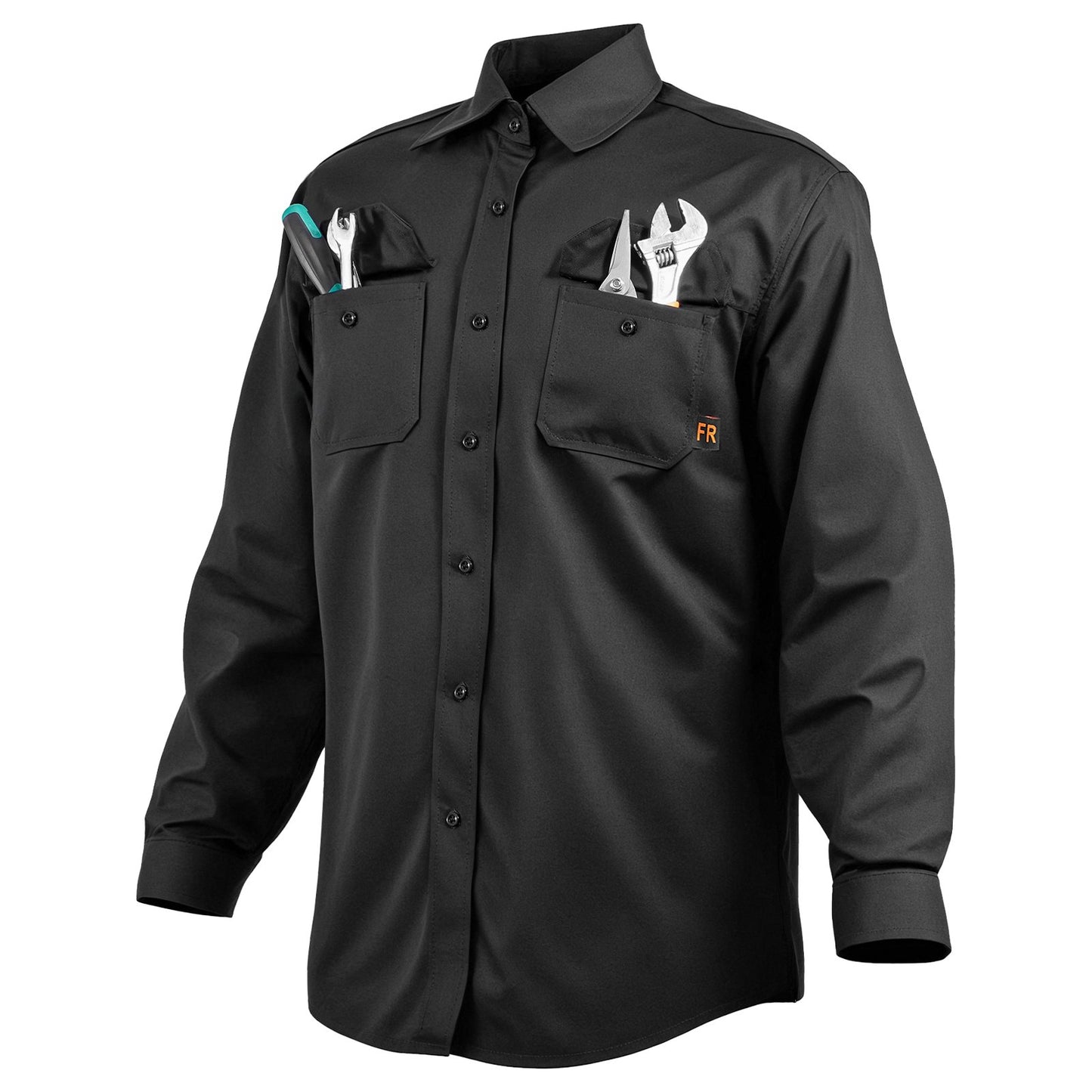 Flame-Resistant Welding Jacket - XXL Size, 7oz. FR Cotton Welding Jacket, Machine Washable Heat-Resistant Safety Jacket with Collar, Adjustable Cuffs & Pockets, Meet ATPV 9.2 Cal/cm² Arc Rating