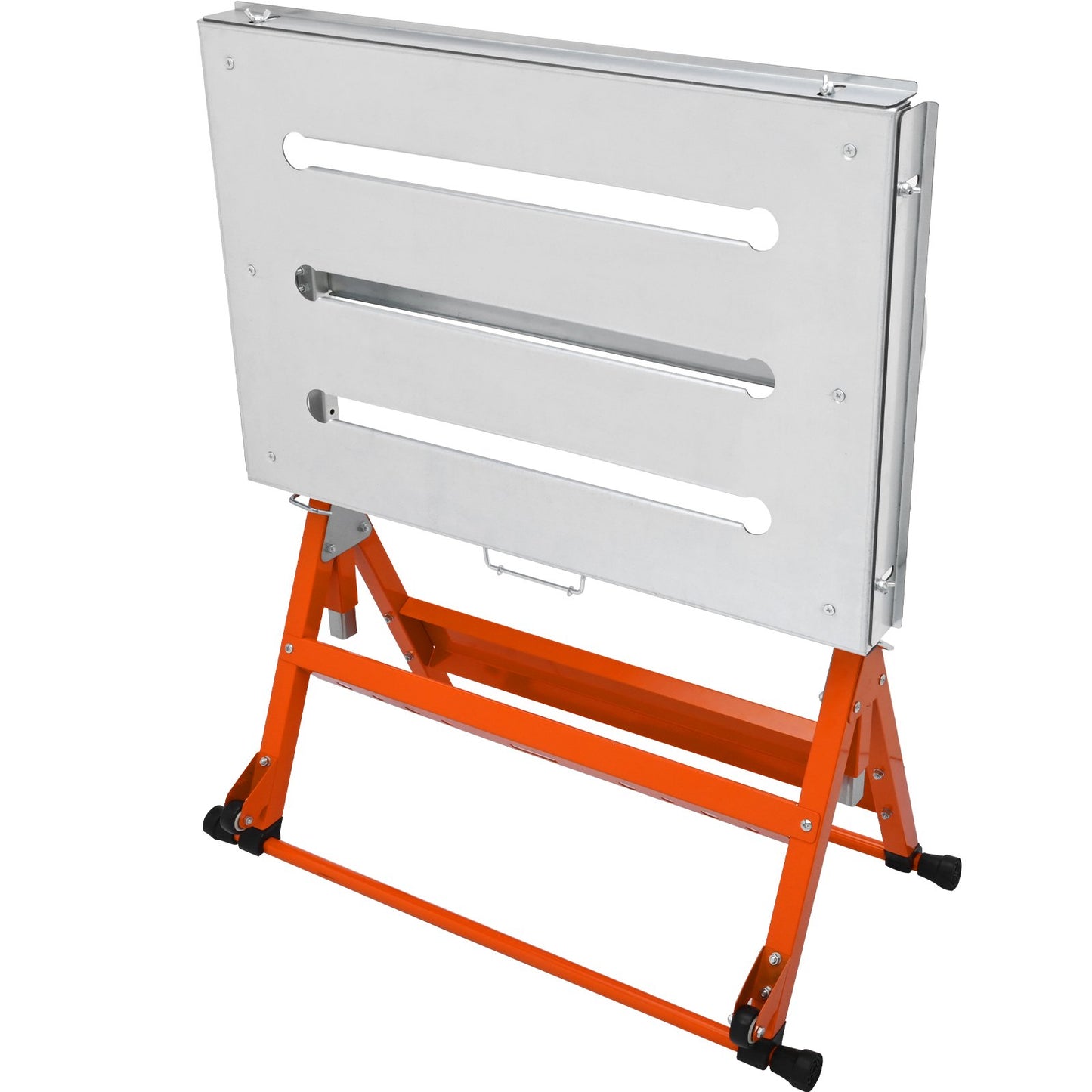 Welding Table 76.2 cm x 50.8 cm, 181.4 kg Load Capacity Steel Welding Workbench Table on Wheels, Folding Work Bench with Three 2.8 cm Slot, 3 Tilt Angles, Adjustable Height, Retractable Guide Rails