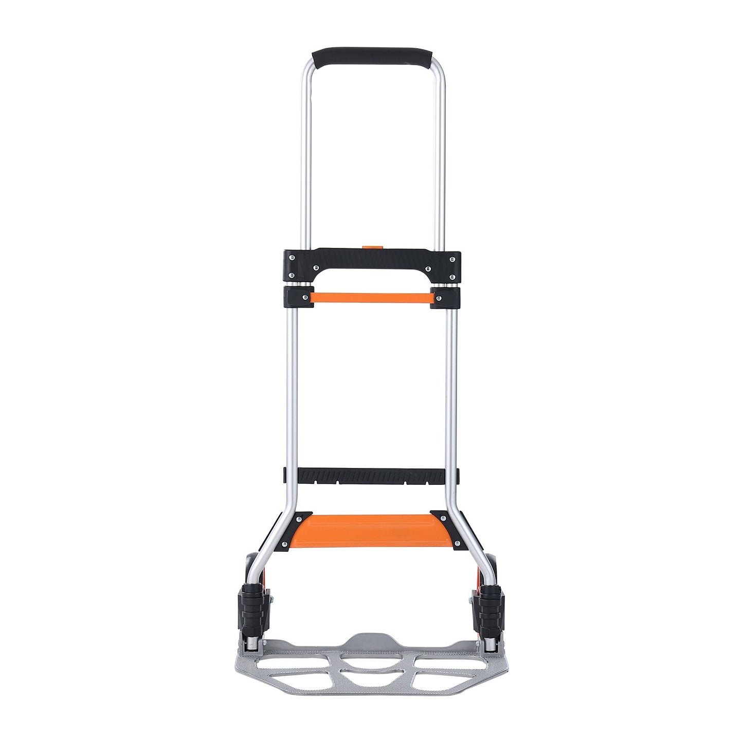 Folding Hand Truck, 124.7 kg Load Capacity, Aluminum Portable Cart, Convertible Hand Truck and Dolly with Telescoping Handle and PP+TPR Wheels, Ultra Lightweight Super Strong for Moving Warehouse