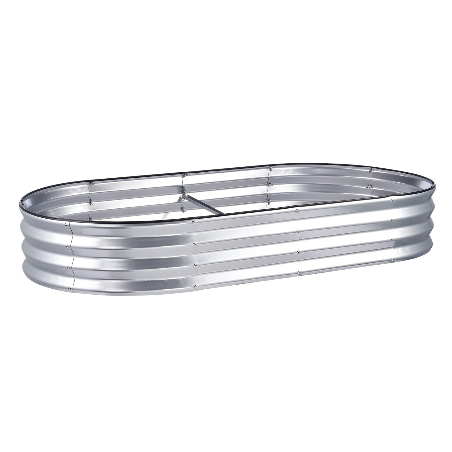 Hochbeet, 183 x 93 x 28 cm (71,9 x 36,4 x 11 Zoll), verzinkter Metall-Pflanzkasten, offener Boden, für Blumen, Gemüse und Kräuter im Garten, auf der Terrasse oder dem Balkon, silberfarben