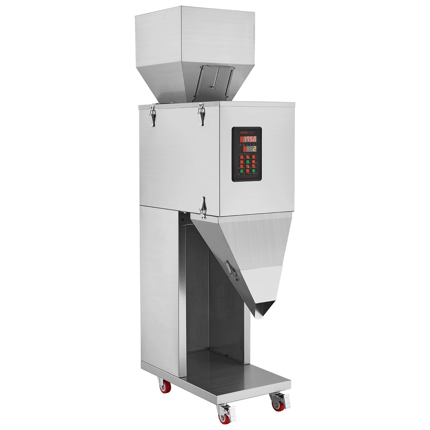 Partikelabfüllmaschine, 0,044–6,6 lbs/20–3000 g, automatische Abfüllmaschine mit Fußpedal, Wiege- und Abfüllmaschine aus Edelstahl, Wiege- und Abfüllmaschine für Bohnen, Samen, Getreide, Tee und Granulatverpackung