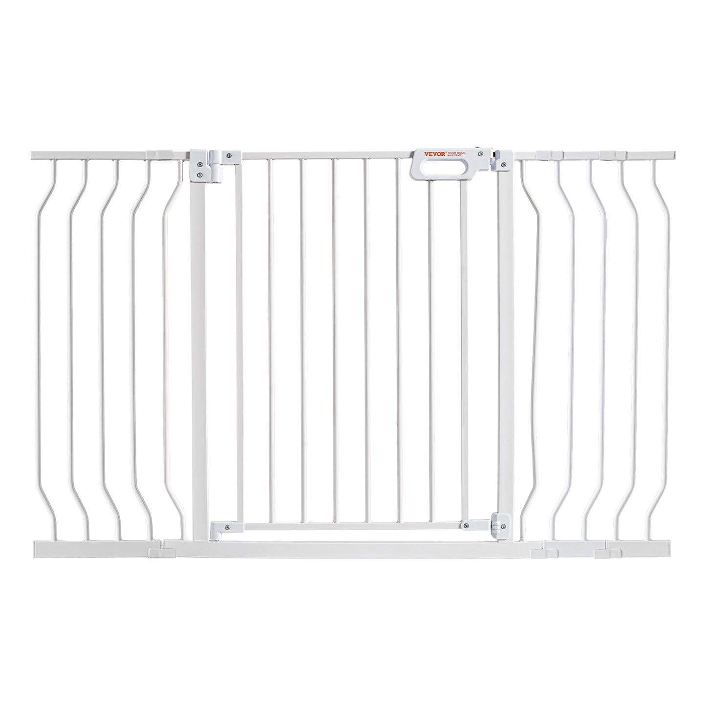 Baby Gate, 29.5"-51" Extra Wide, 30" High, Dog Gate for Stairs Doorways and House, Easy Step Walk Thru Auto Close Child Gate Pet Security Gate with Pressure Mount Kit and Wall Mount Kit, White