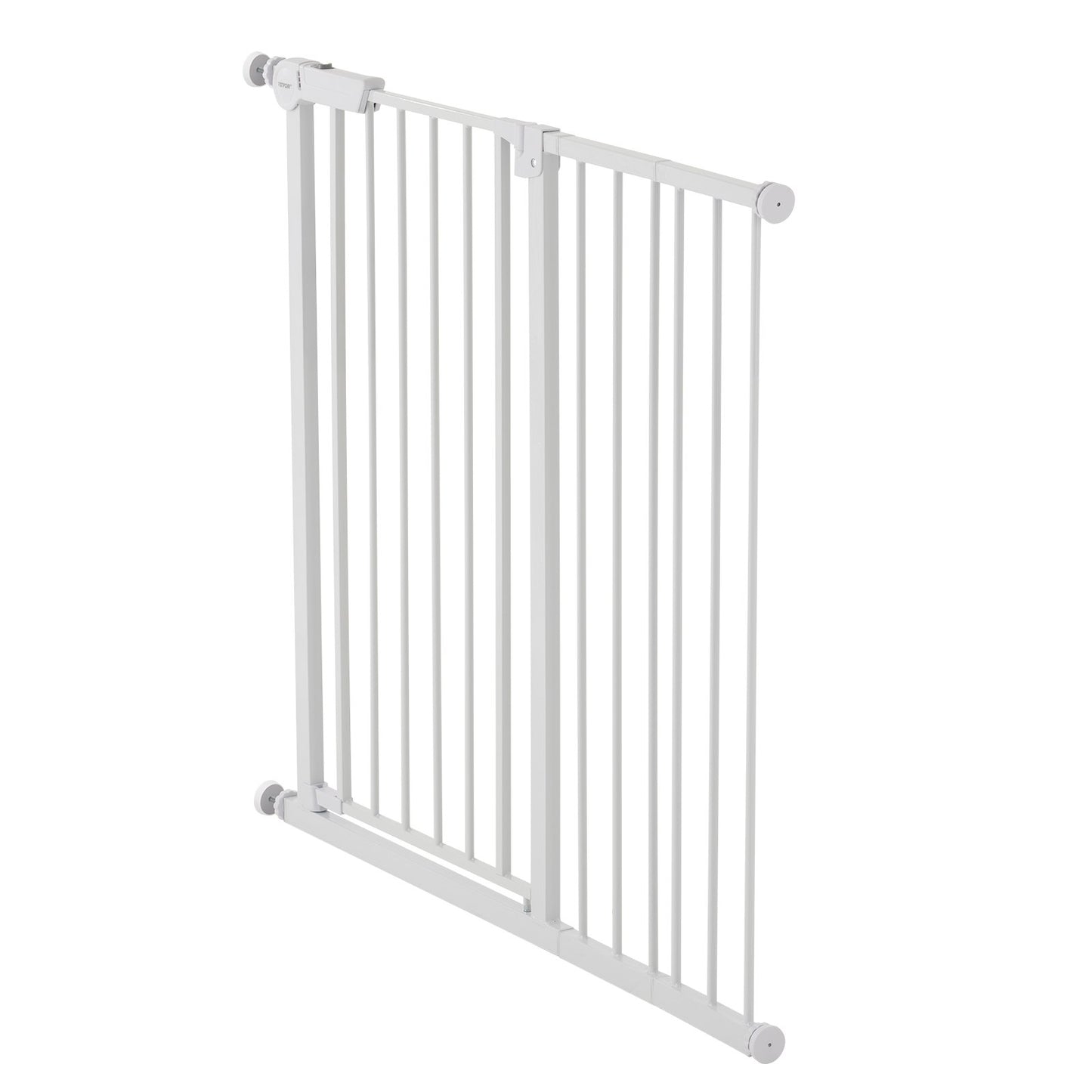 Baby Gate, 26-40 Inches Adjustable Width, 36 Inches High Dog Gate, Easy Step Walk Thru, for Child Pet Security, Pressure Mount Kit, Wall Cups, One-Hand Open, for Stairs and Doorways, White