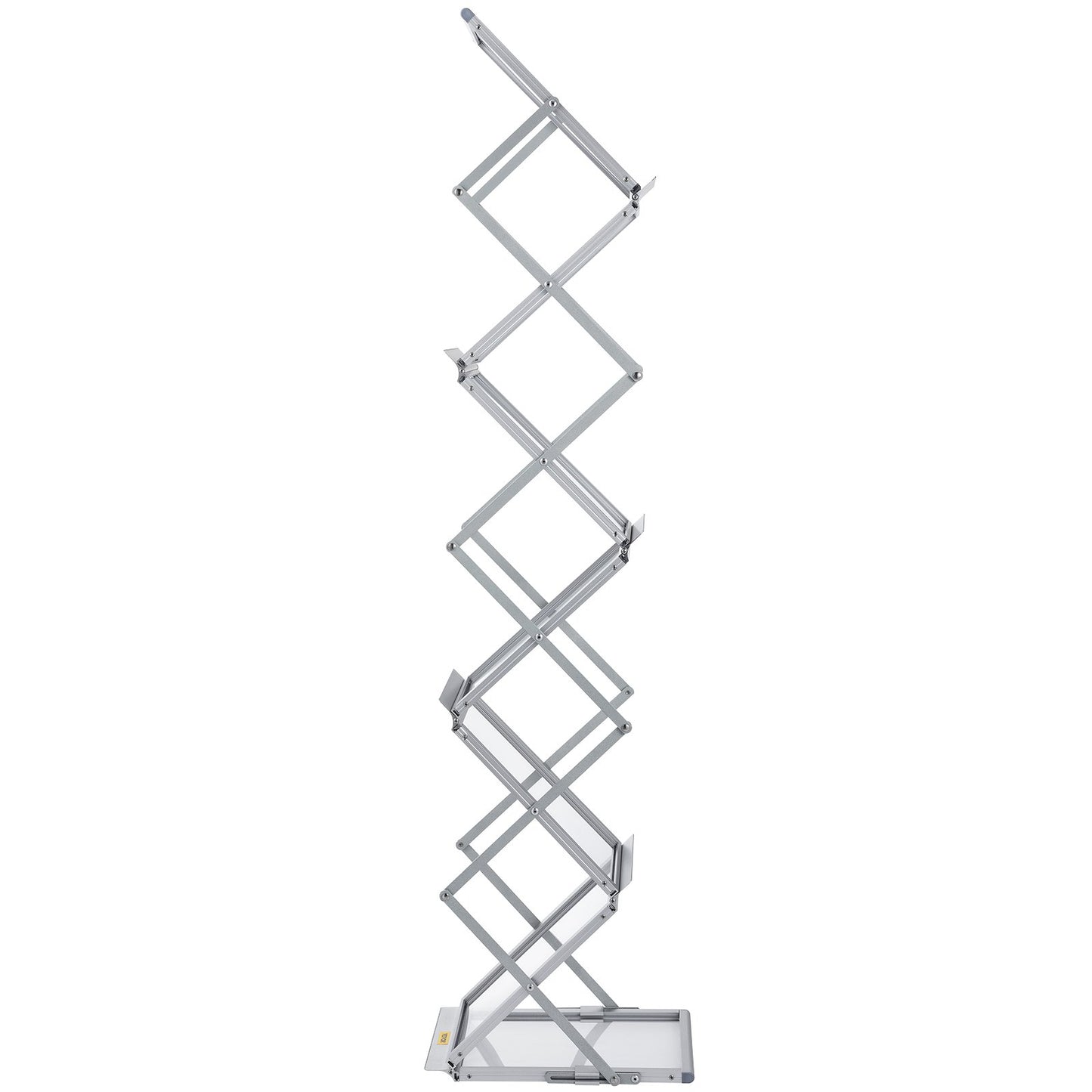 Literature Rack, 6 Pockets, Pop up Aluminum Magazine Rack, Lightweight Catalog Holder Stand w/ Carrying Bag for Living Room, Hotel, Trade Show, Exhibition, Office