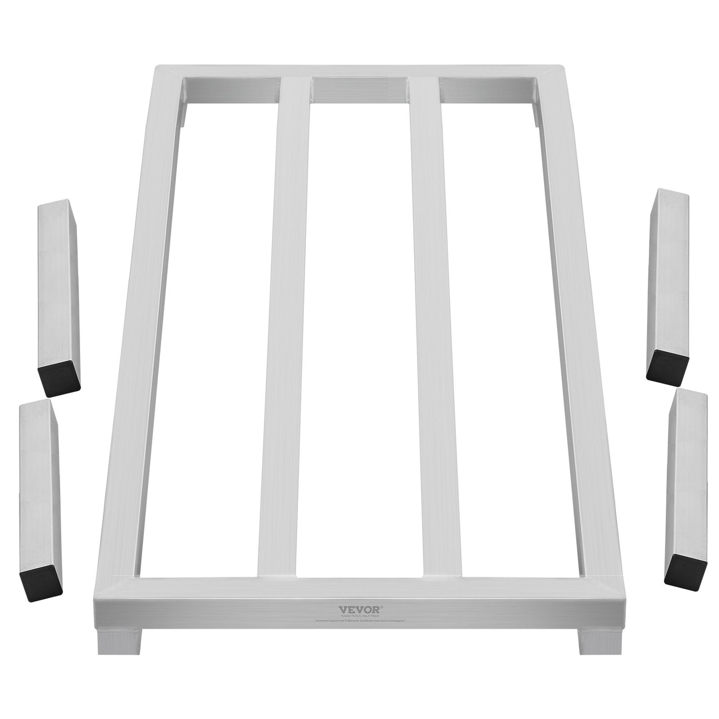 Aluminum Dunnage Rack, 48” x 20” Commercial Food Floor Rack, 12” Off the Floor, 1800 lbs Capacity All-Welded Aluminum Storage Rack, for Storage in Restaurants, Kitchens, Garages and Vehicles